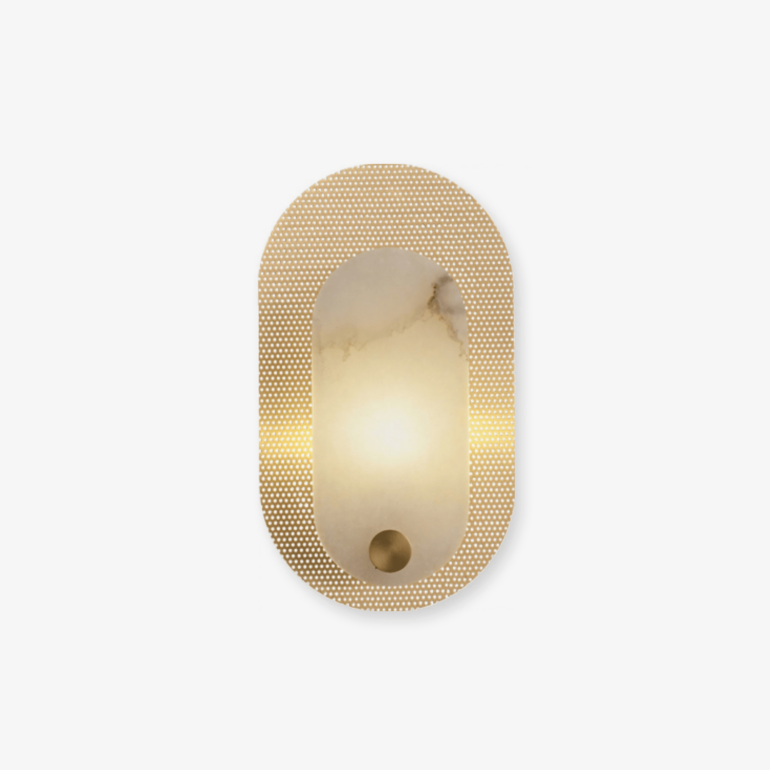 Perforated Oval Alabaster Wall Sconce-Neutral Decor
