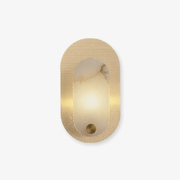 Perforated Oval Alabaster Wall Sconce-Neutral Decor