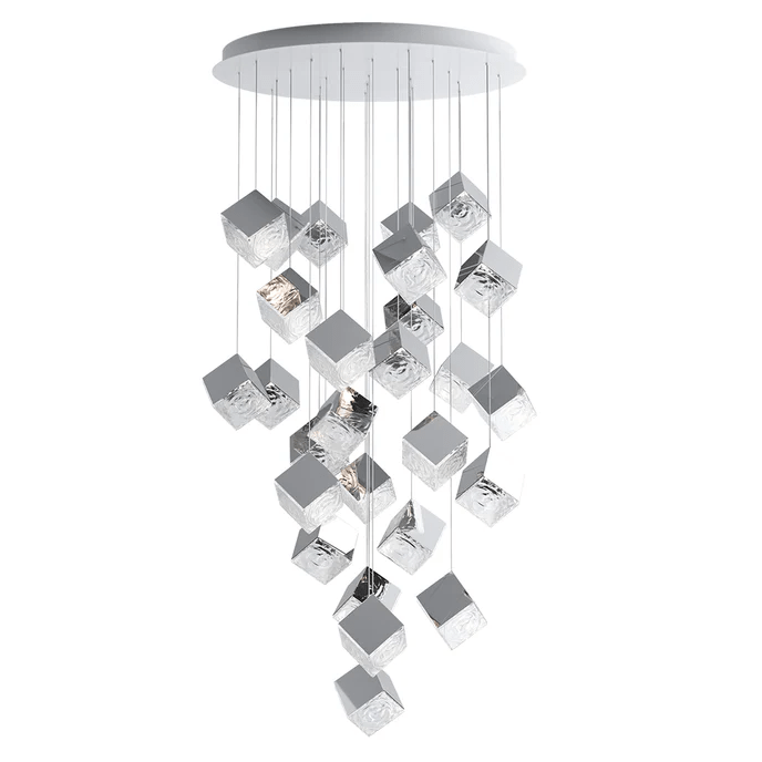 Cubic Luster Cascade Chandelier-Neutral Decor
