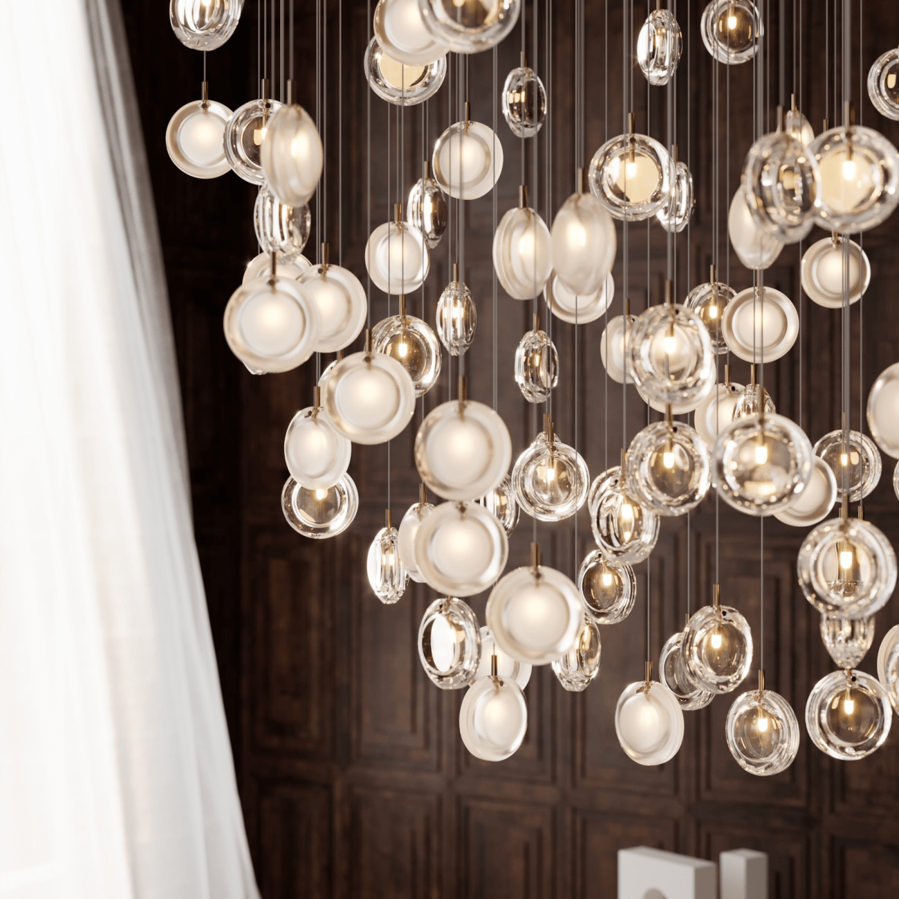 Lens Round Chandelier-Neutral Decor