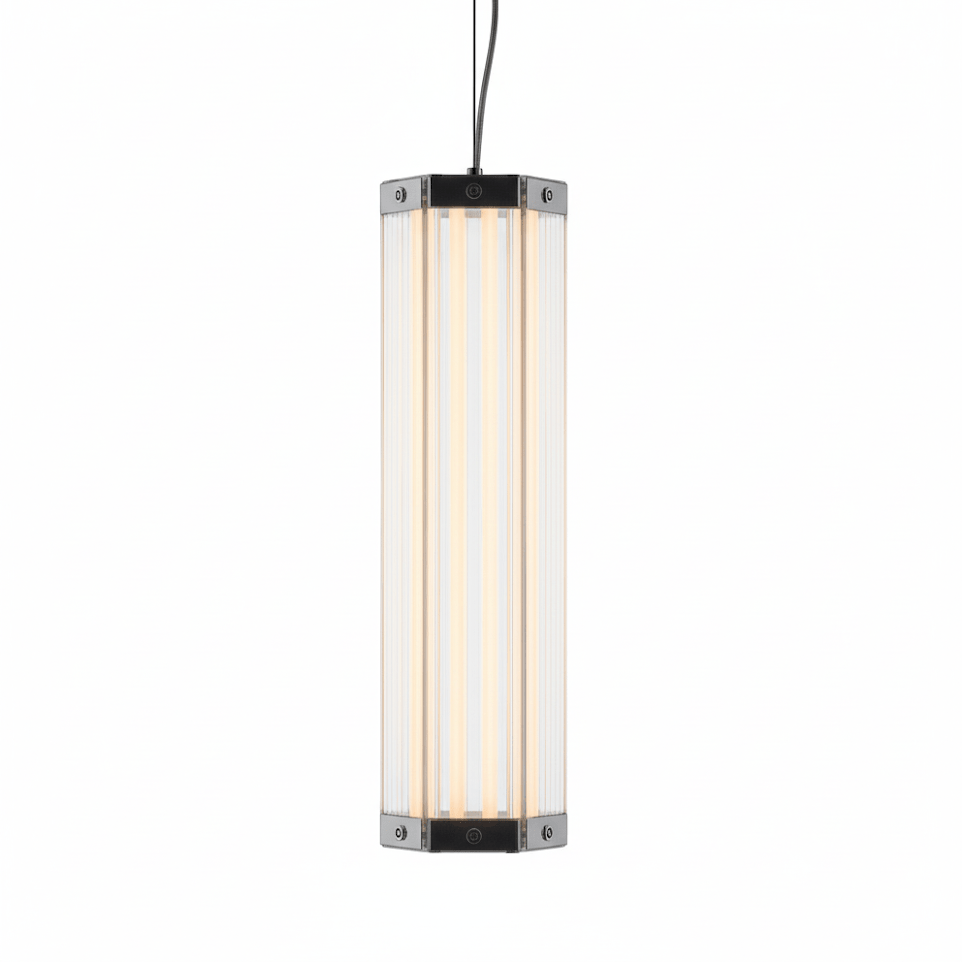 Hexagonal Glass Pendant Lamp-Neutral Decor