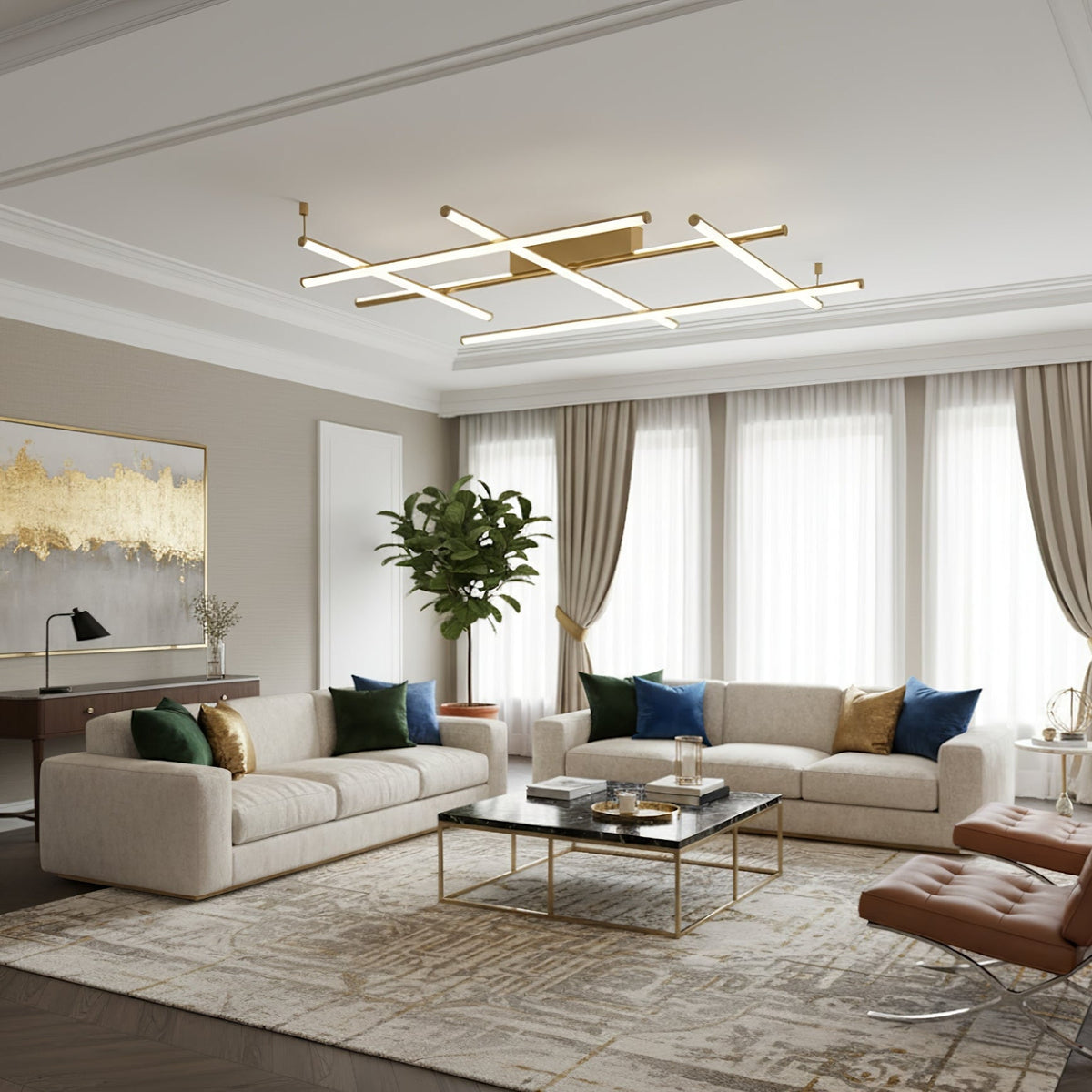 Geometric Linear Ceiling Lamp-Neutral Decor