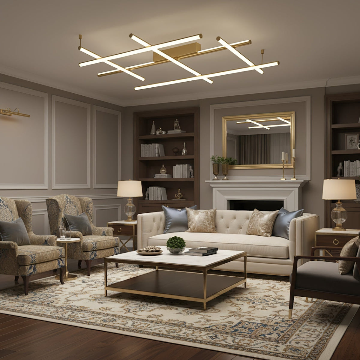 Geometric Linear Ceiling Lamp-Neutral Decor