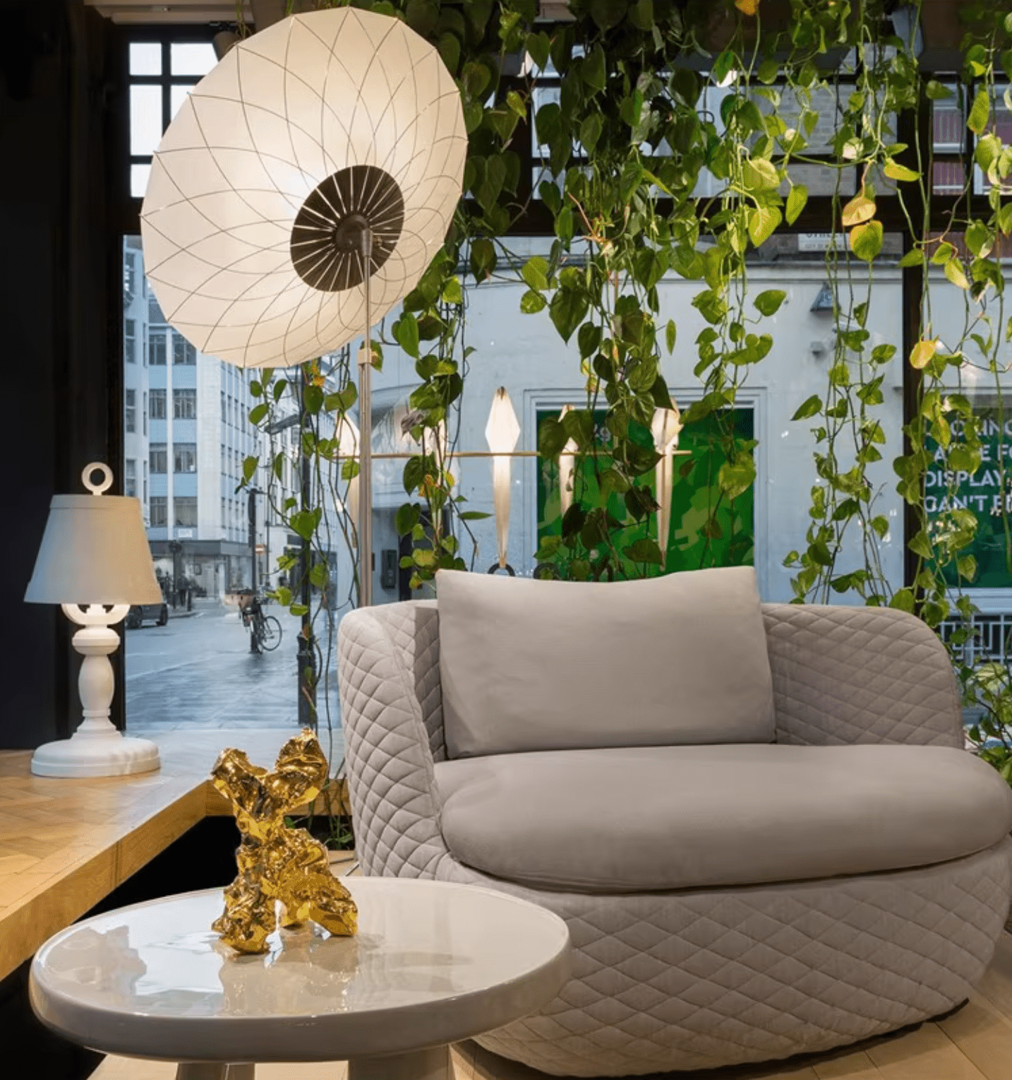 Radiant Floral Floor Lamp-Neutral Decor