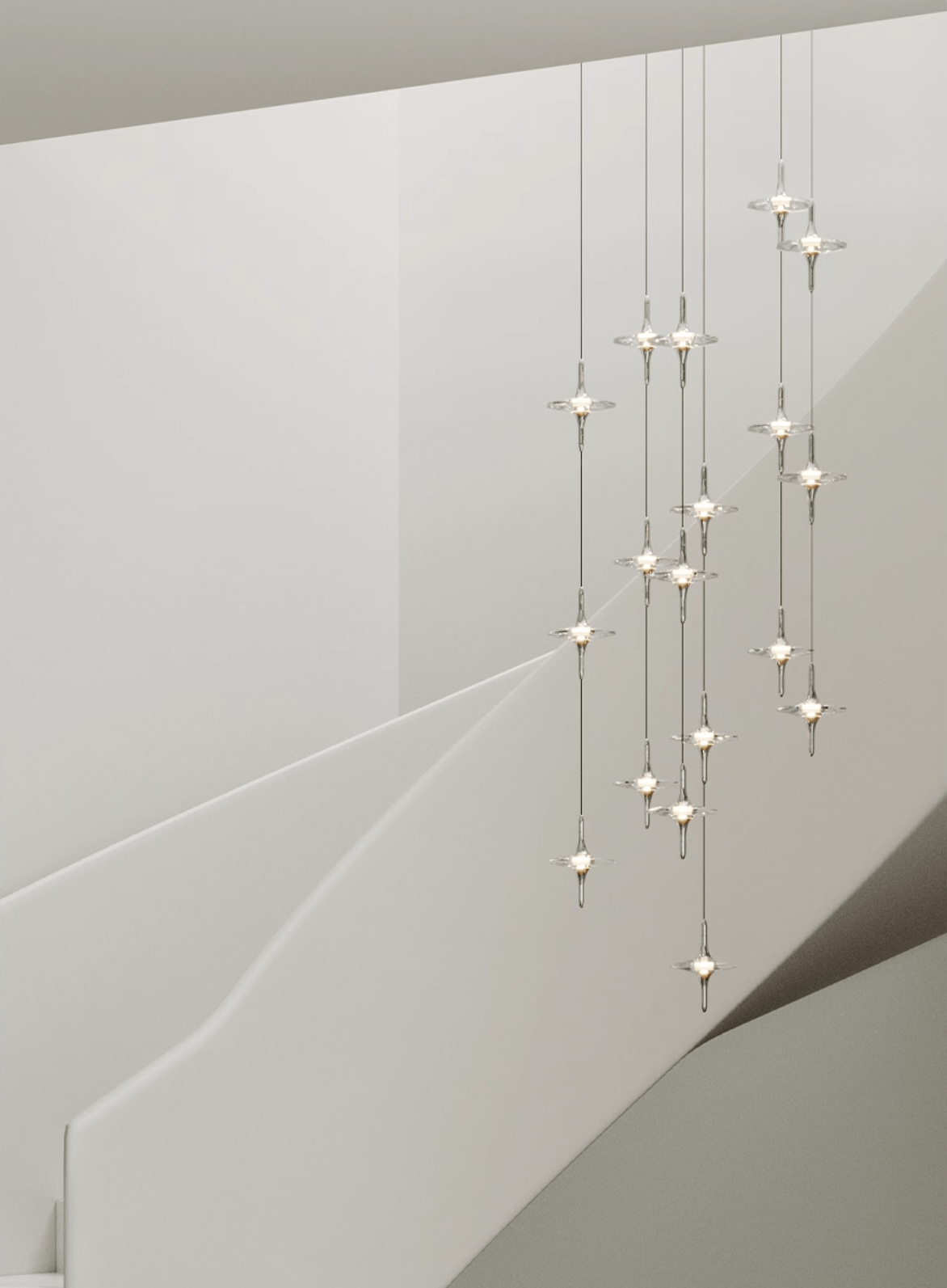 Starfall Staircase Chandelier-Neutral Decor