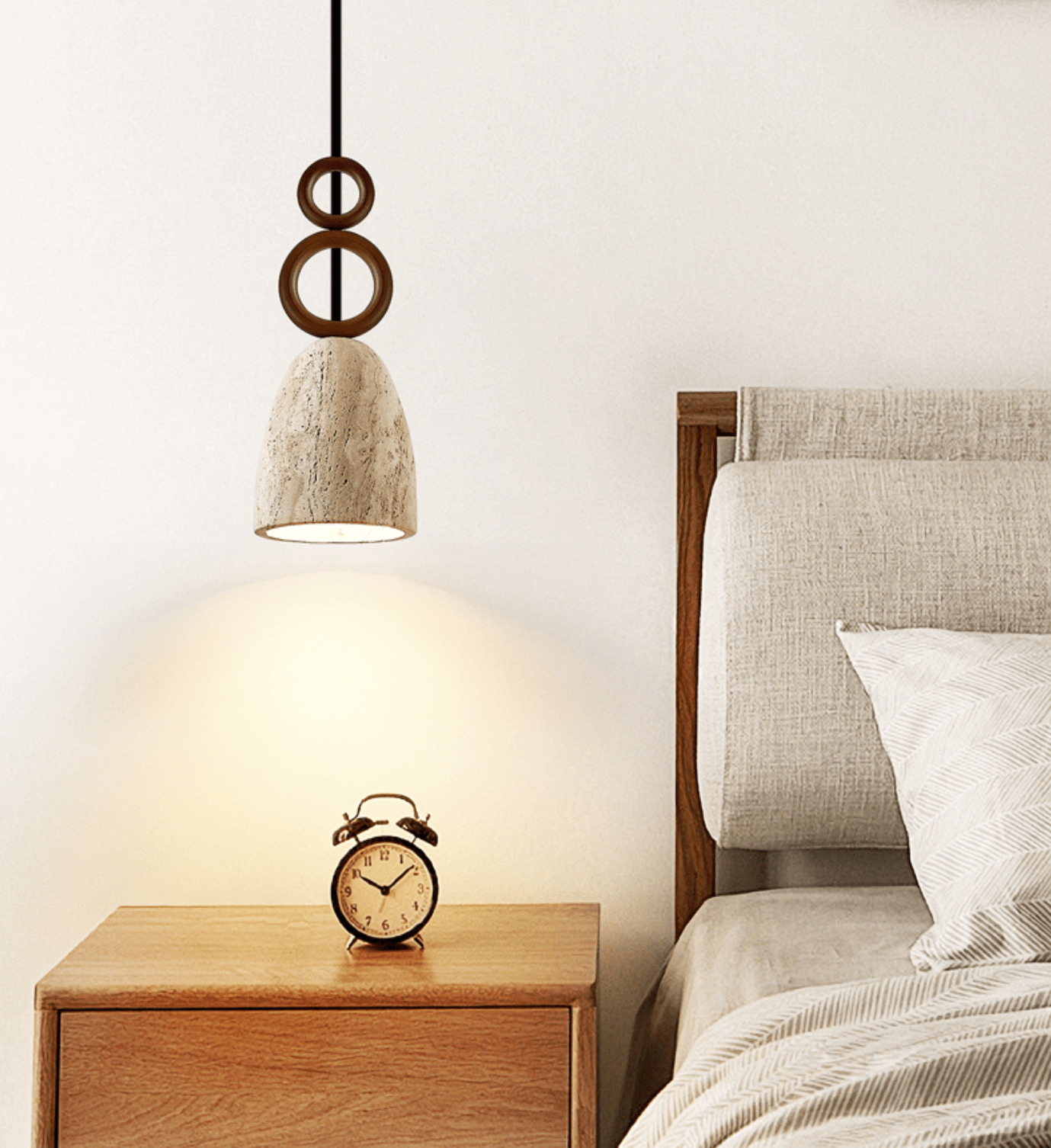 Stone Bell Rings Pendant Light-Neutral Decor