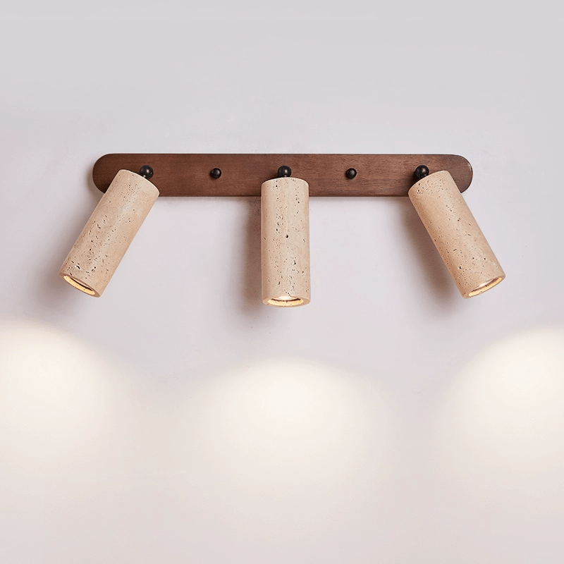 Travertine Triple Spotlight Wall Lamp-Neutral Decor