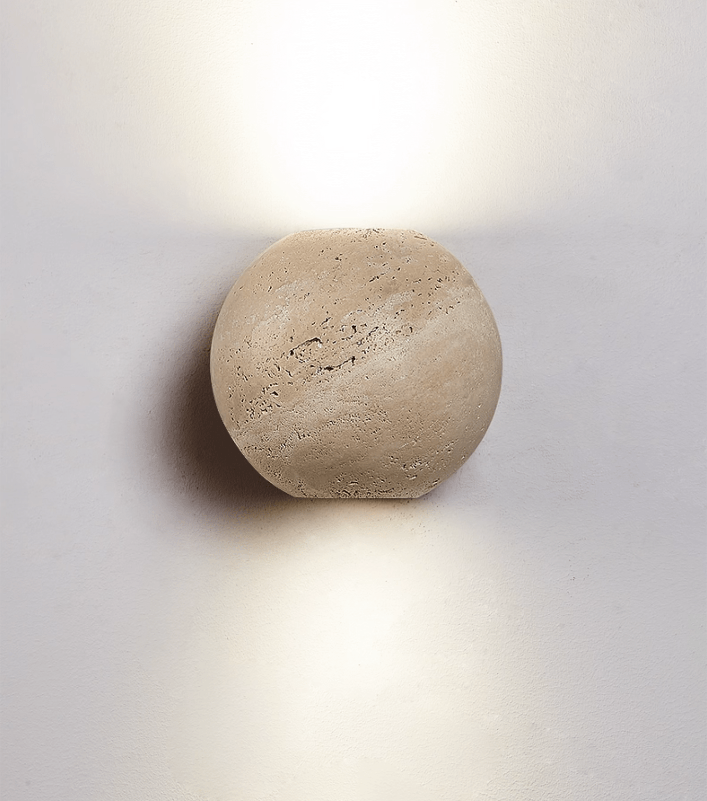 Travertine Globe Wall Sconce-Neutral Decor