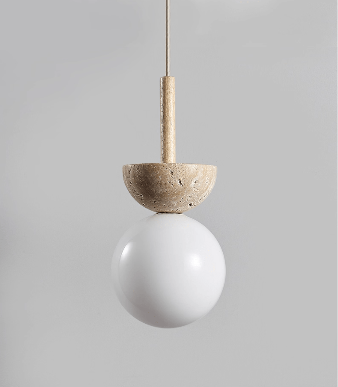 Travertine Half Duo Pendant Light-Neutral Decor