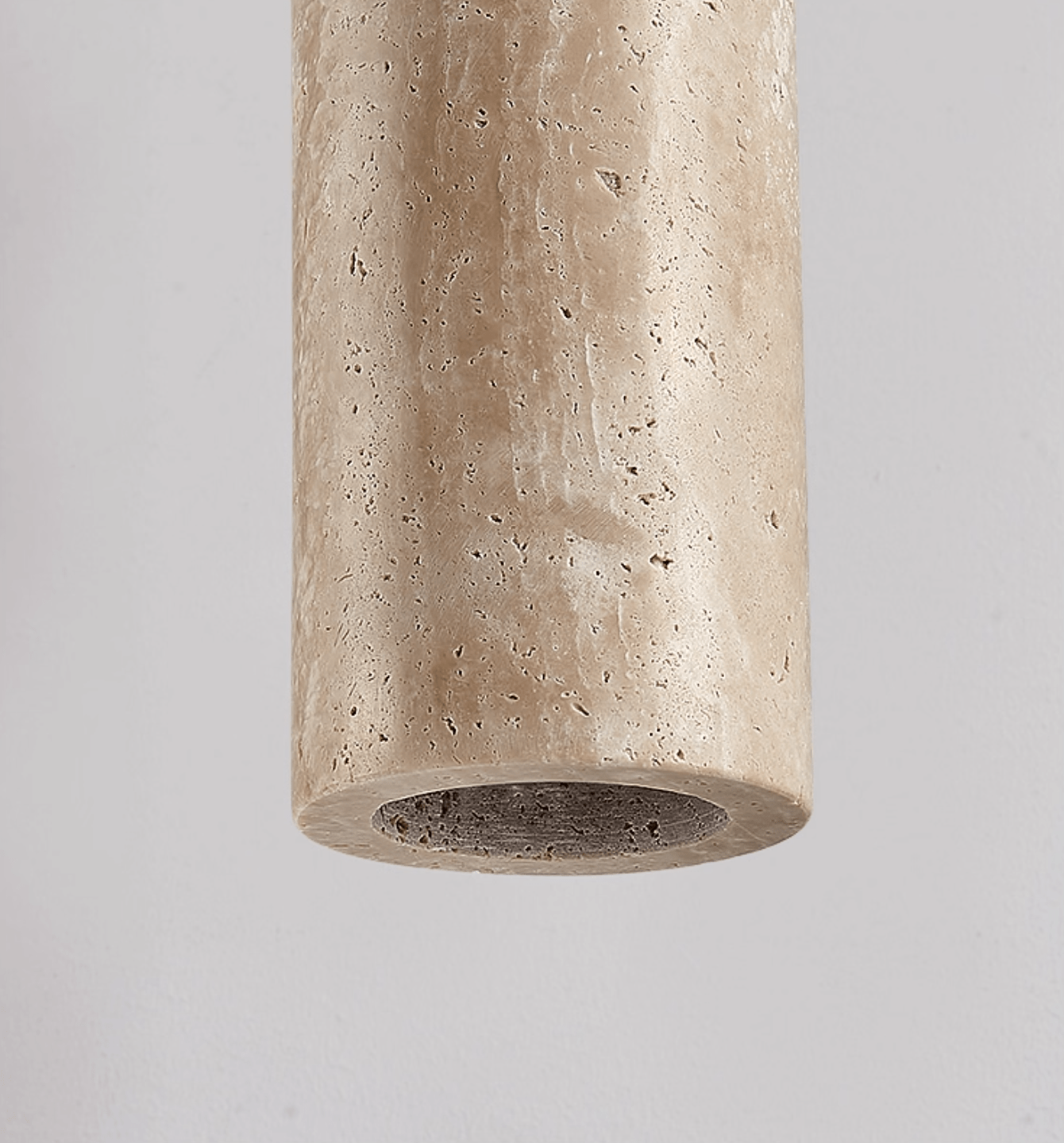 Travertine Cylinder Disc Pendant Light-Neutral Decor