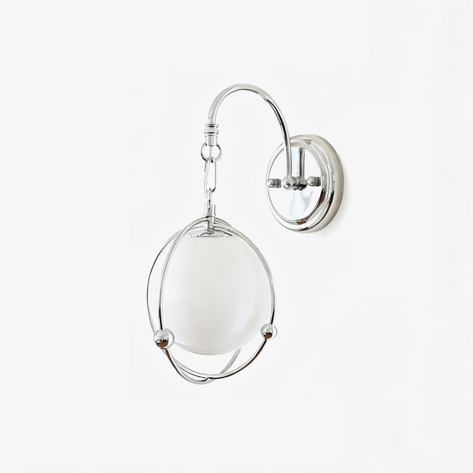 Orb Cage Semi Wall Lamp-Neutral Decor