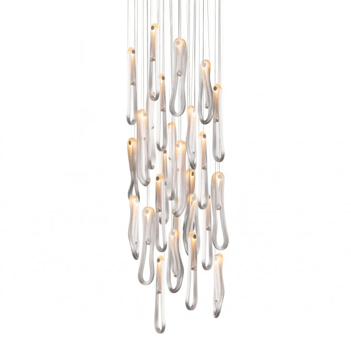 Pearlescent Filament Chandelier-Neutral Decor