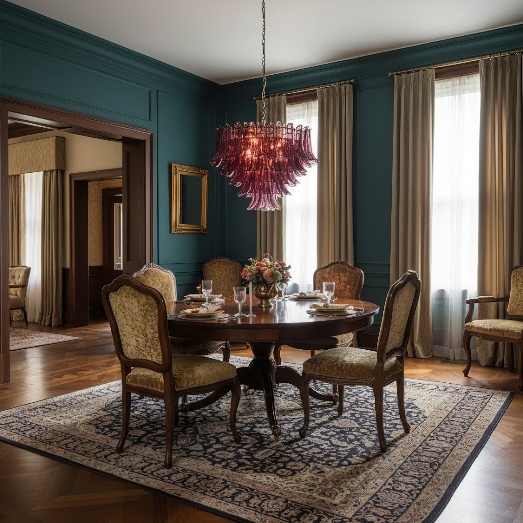 Amethyst Bloom Chandelier-Neutral Decor