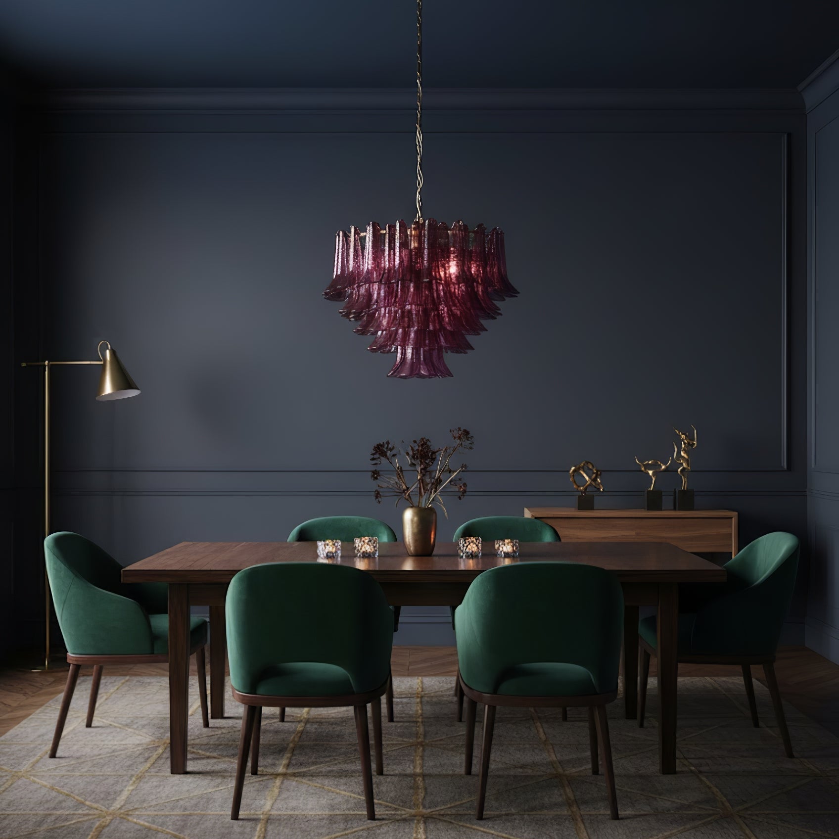 Amethyst Bloom Chandelier-Neutral Decor