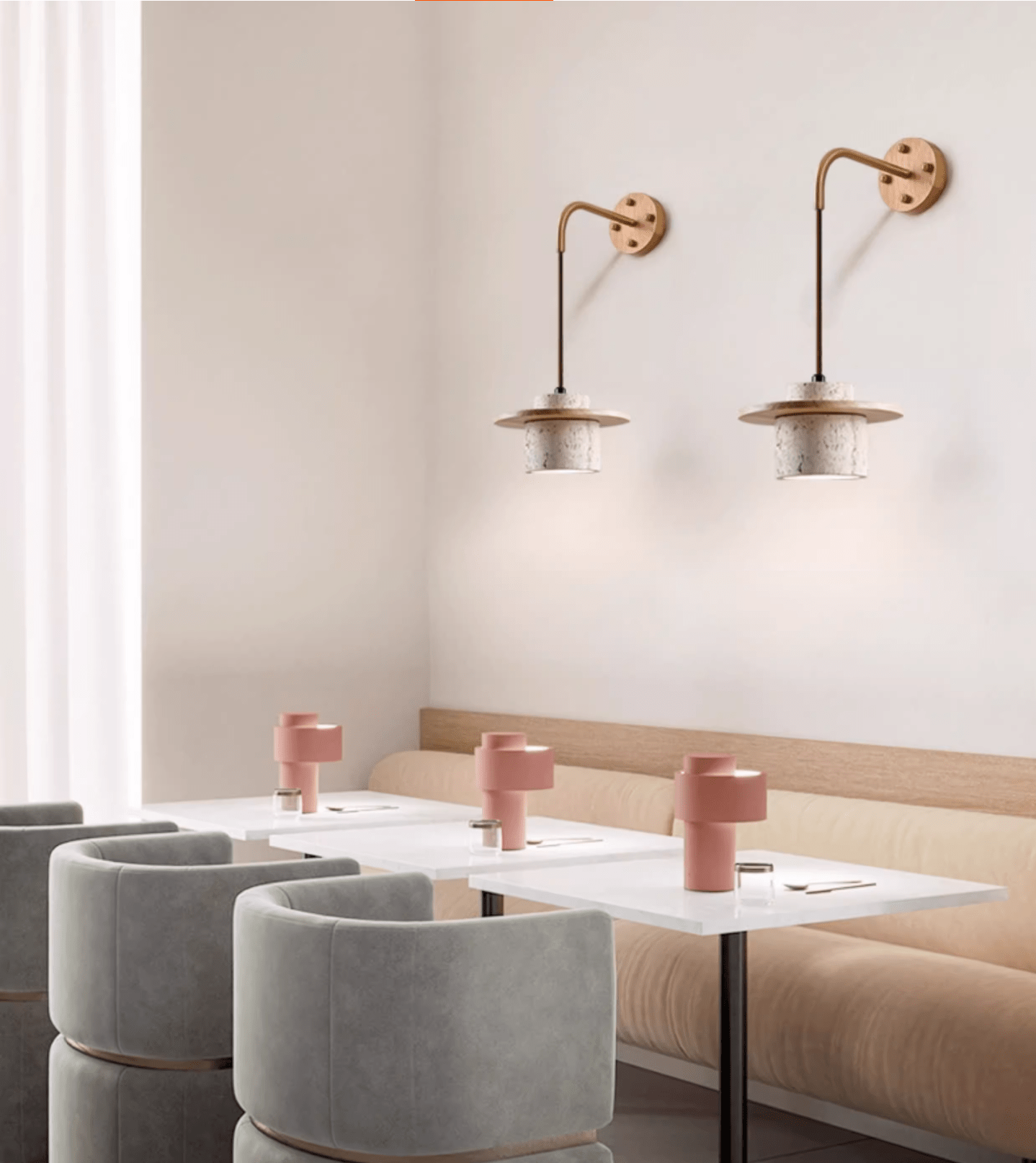 Cylindrical Stone Sconce-Neutral Decor
