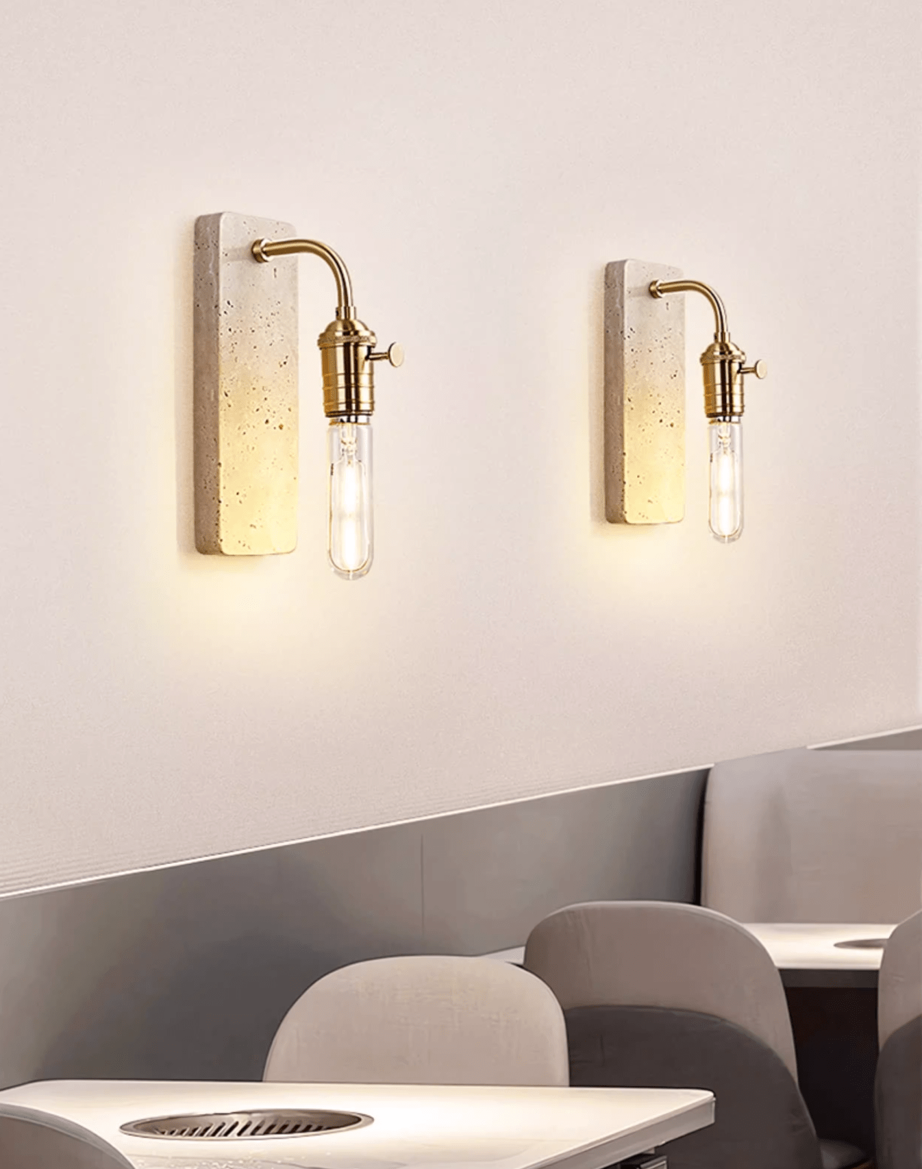 Industrial Stone Sconce-Neutral Decor