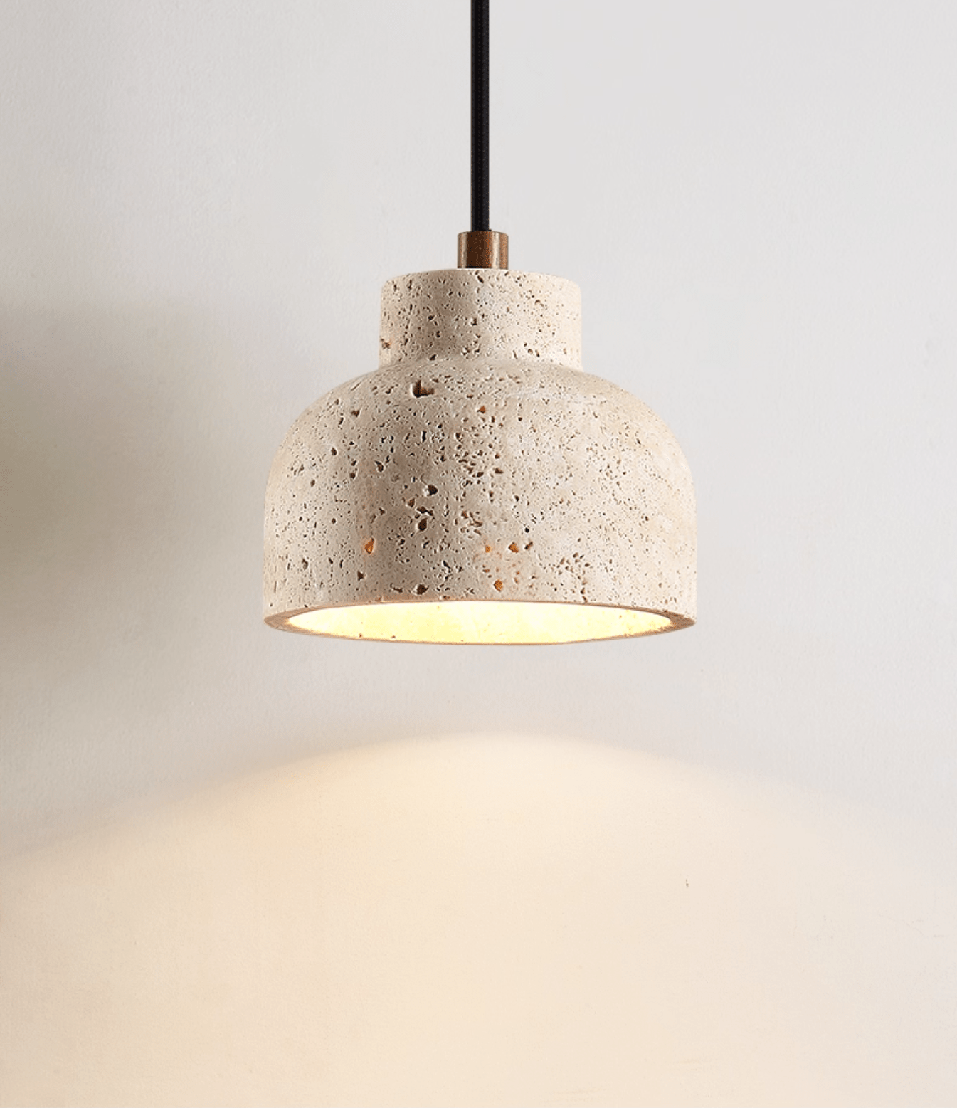 Travertine Bell Pendant Lamp-Neutral Decor