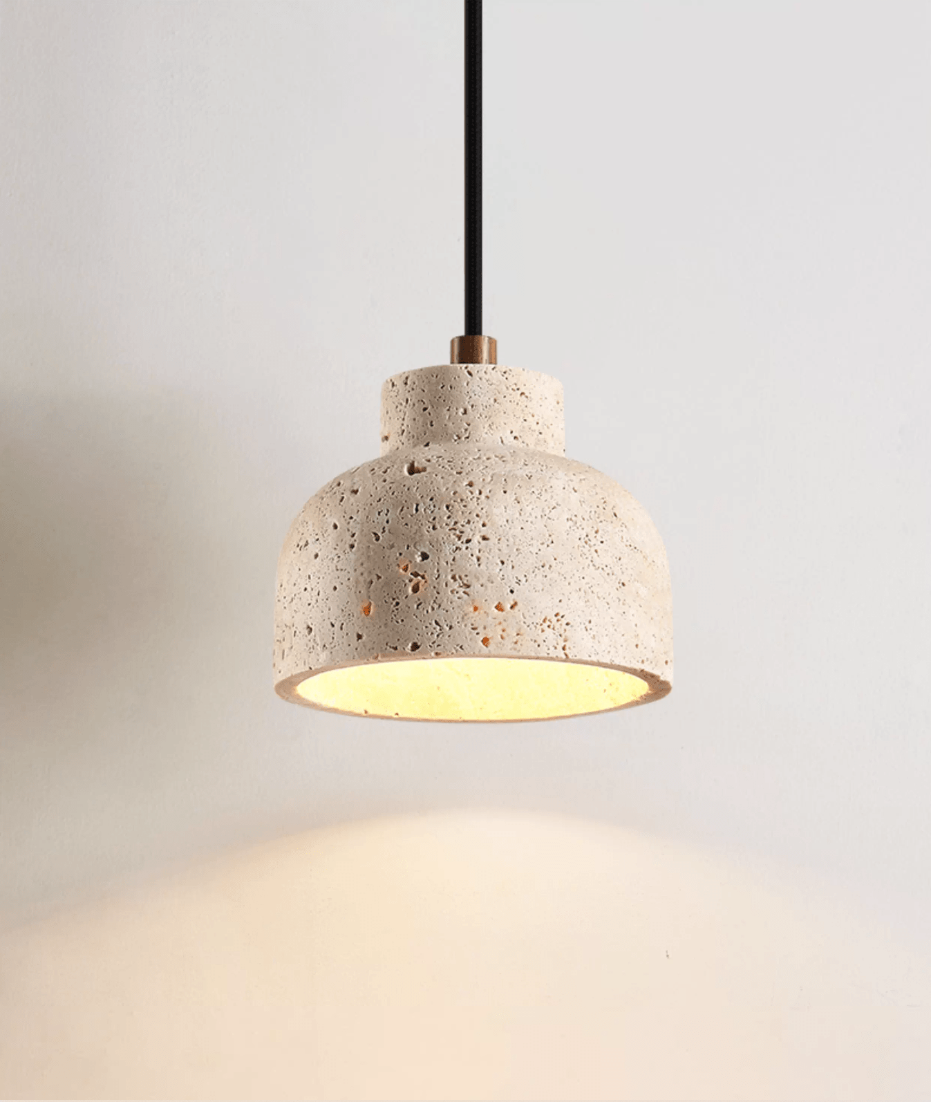 Travertine Bell Pendant Lamp-Neutral Decor