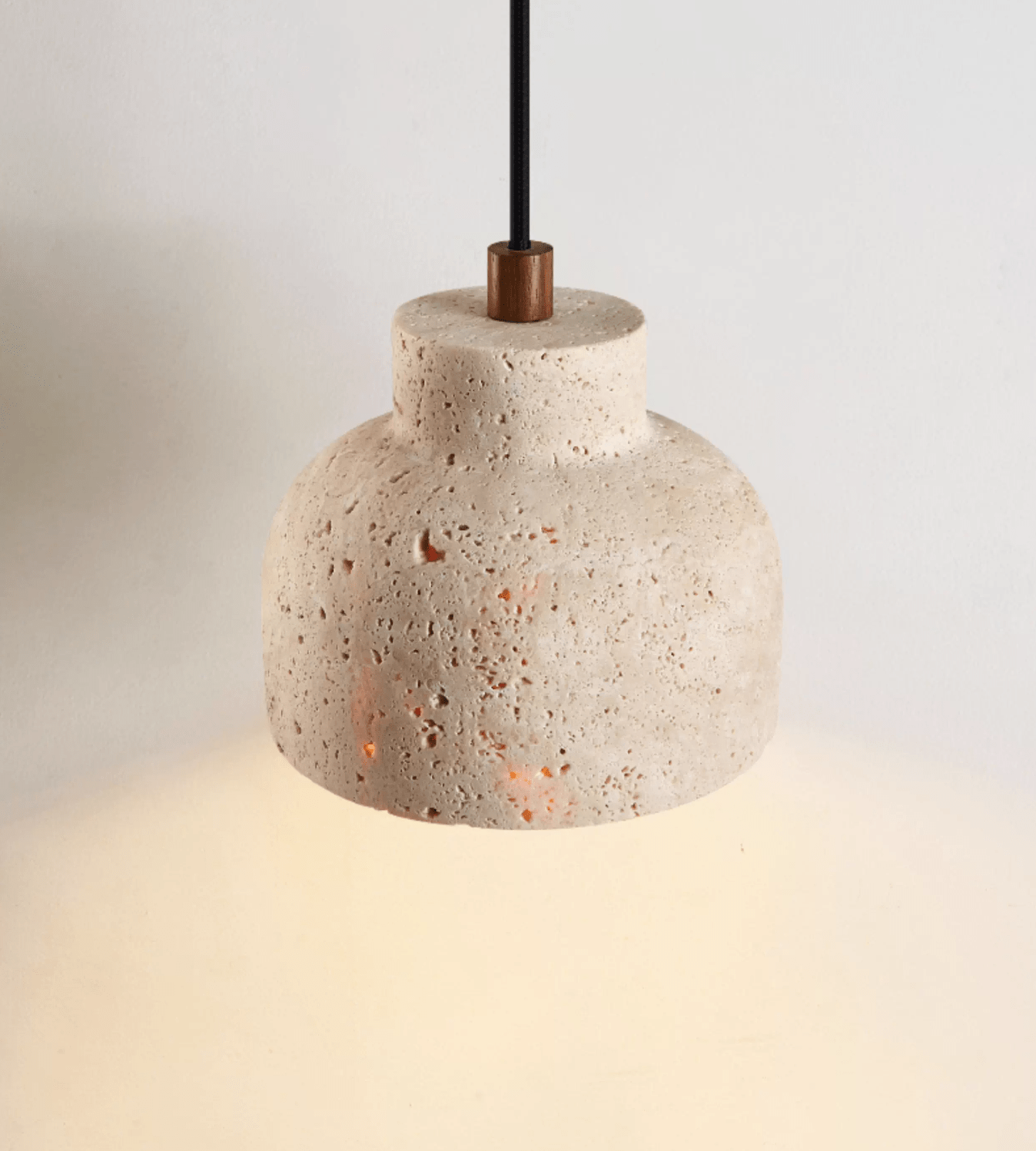 Travertine Bell Pendant Lamp-Neutral Decor