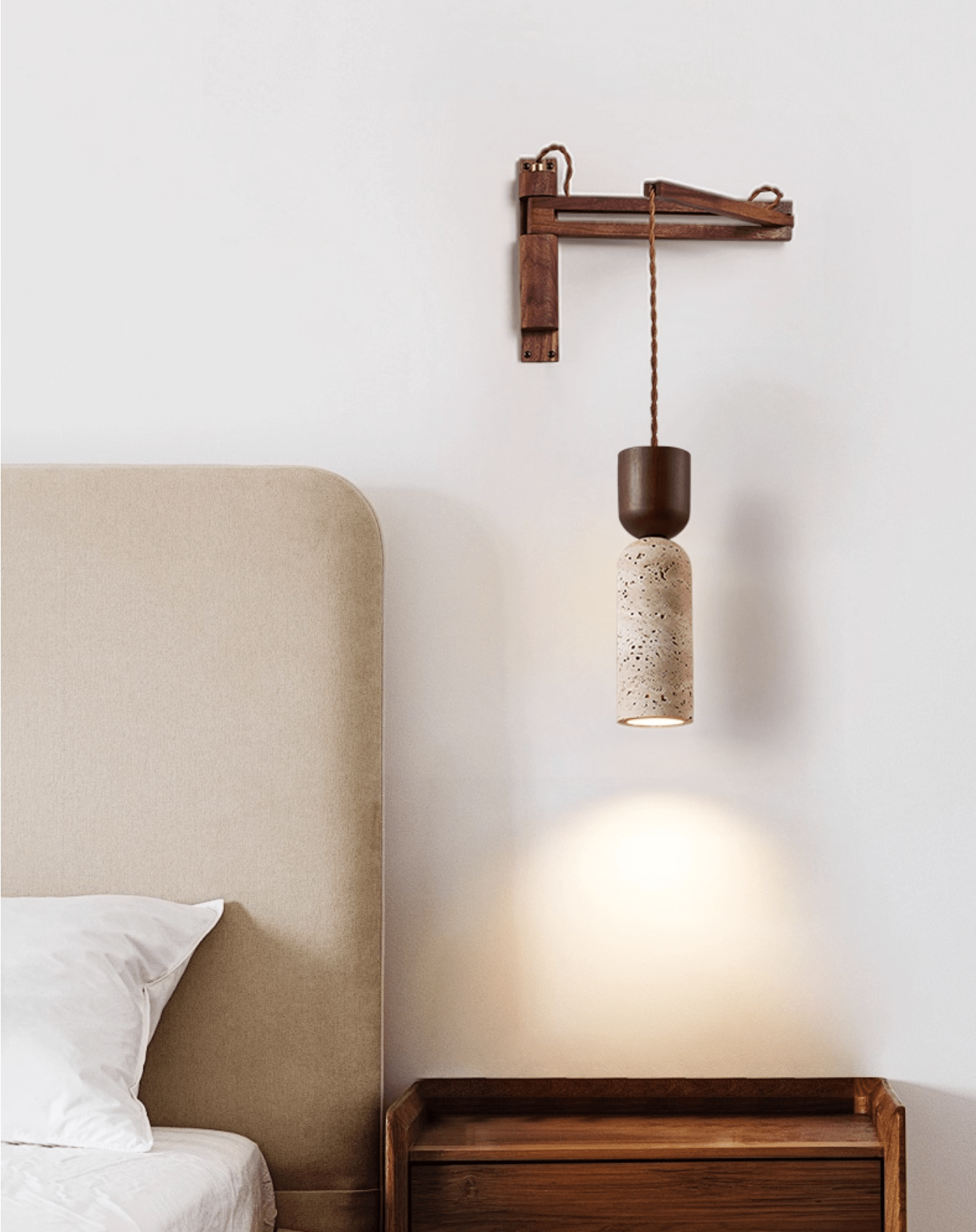 Travertine Fusion Wall Sconce-Neutral Decor
