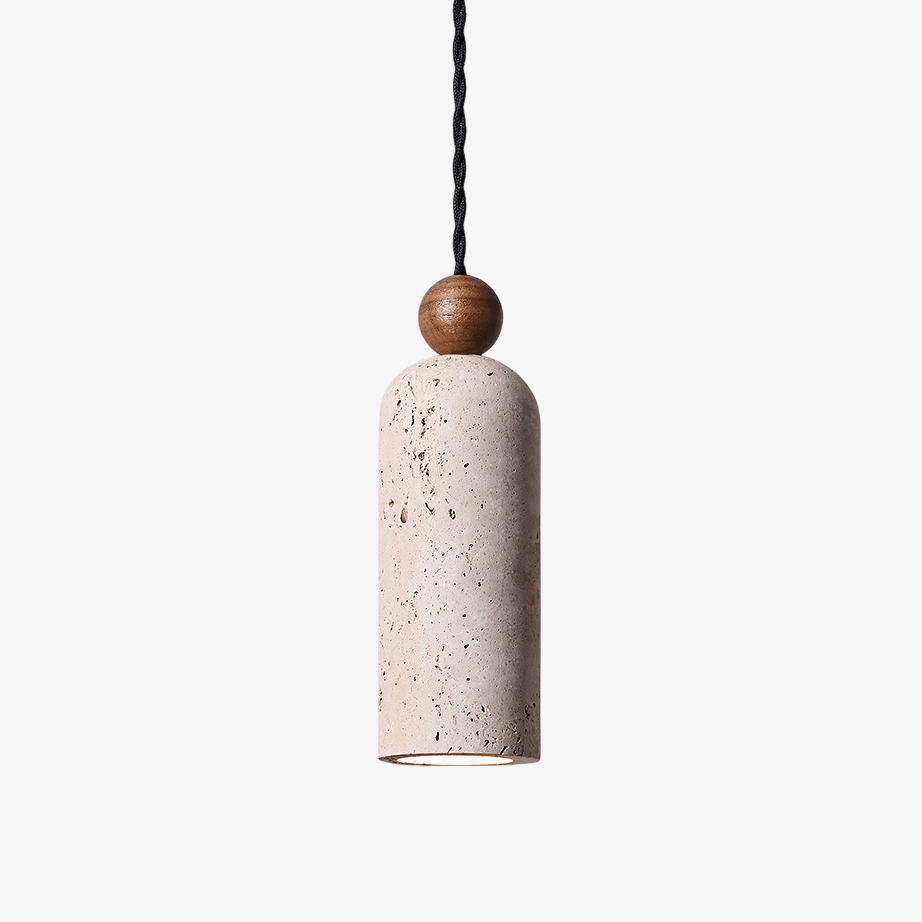 Cylinder Wood Bead Pendant Light-Neutral Decor