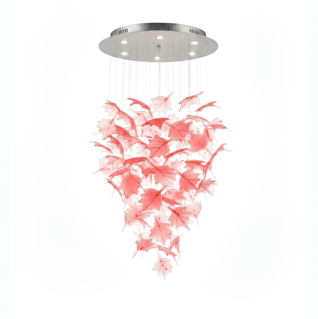 Multicolor Crystal Maple Leaf Chandelier-Neutral Decor