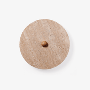 Round Travertine Disk Wall Lamp-Neutral Decor