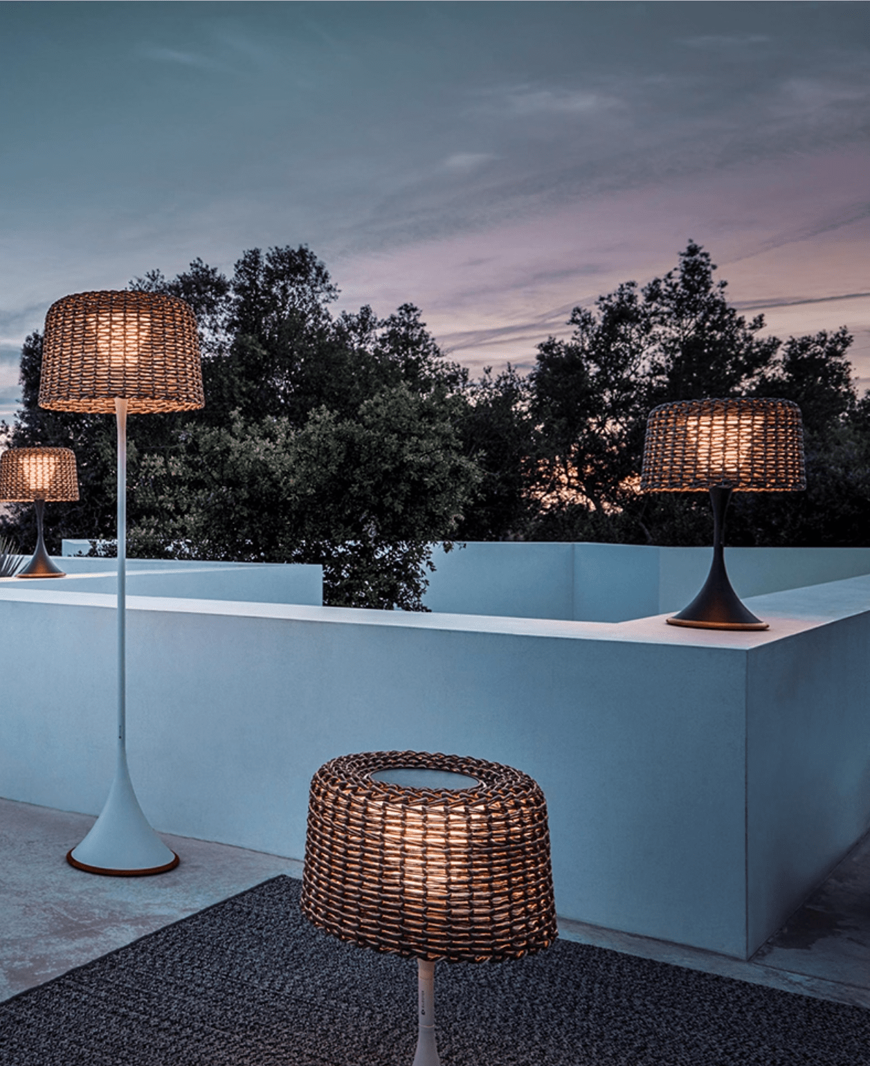 Callum Woven Solar Floor Lamp-Neutral Decor
