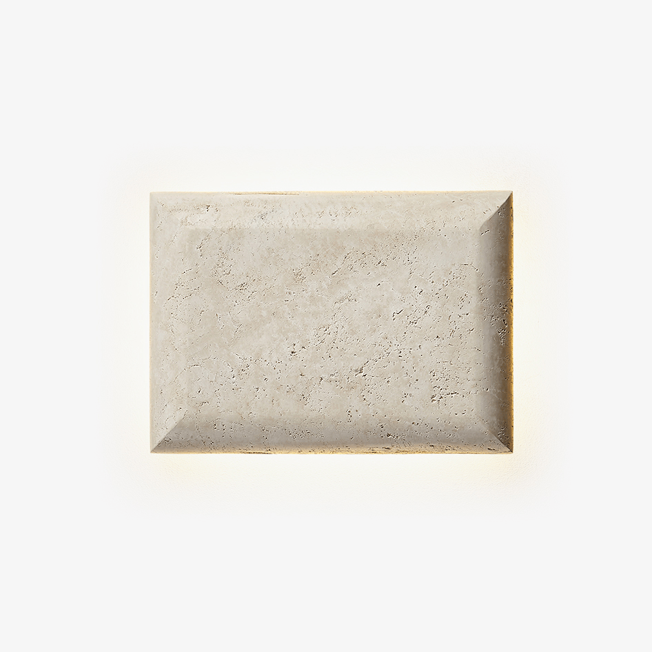 Mesa Glow Travertine Sconce-Neutral Decor