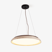 Lunar Disc Travertine Pendant Lamp-Neutral Decor