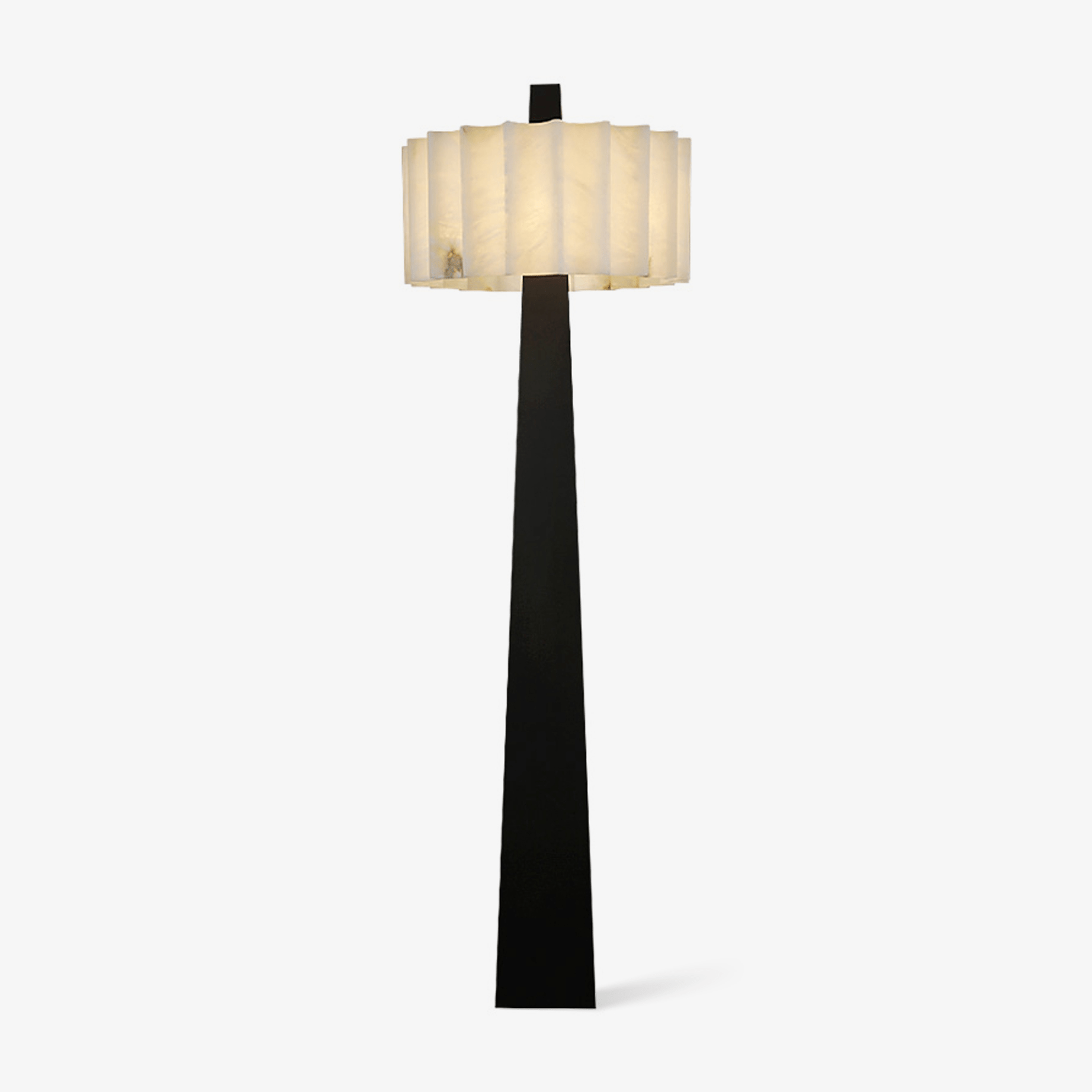 Origami Pleat Alabaster Floor Lamp-Neutral Decor