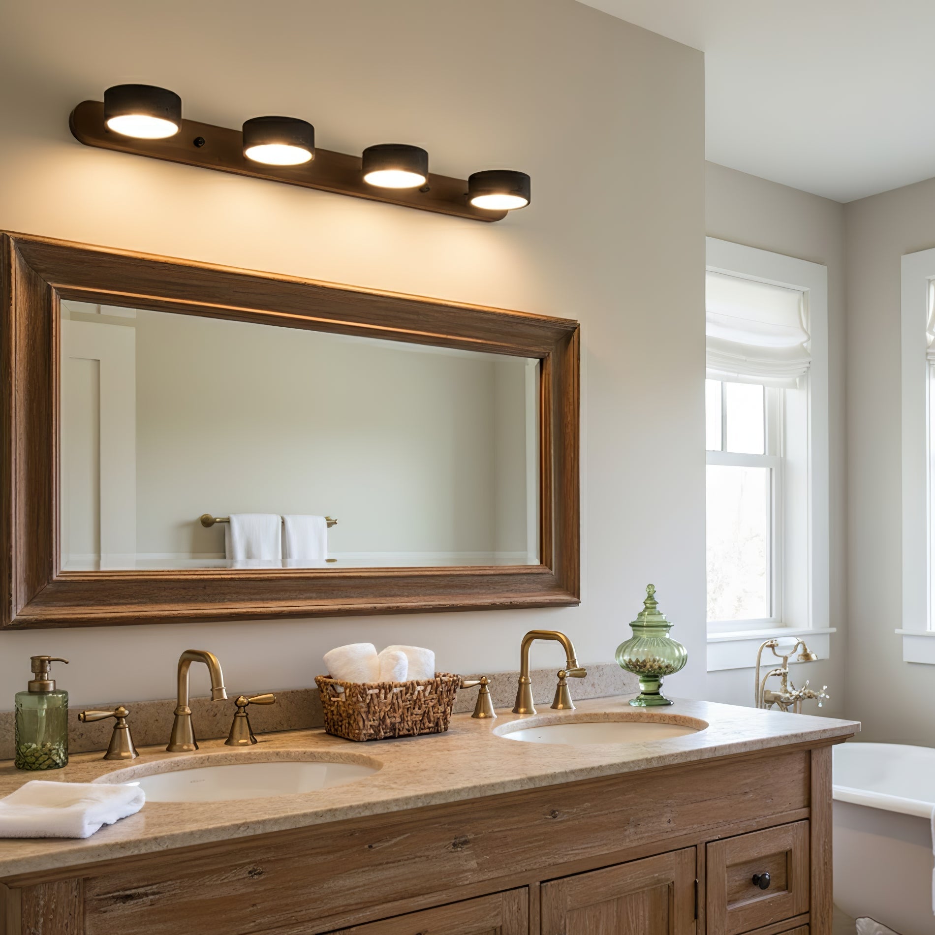Black Travertine Duo Wall Light-Neutral Decor