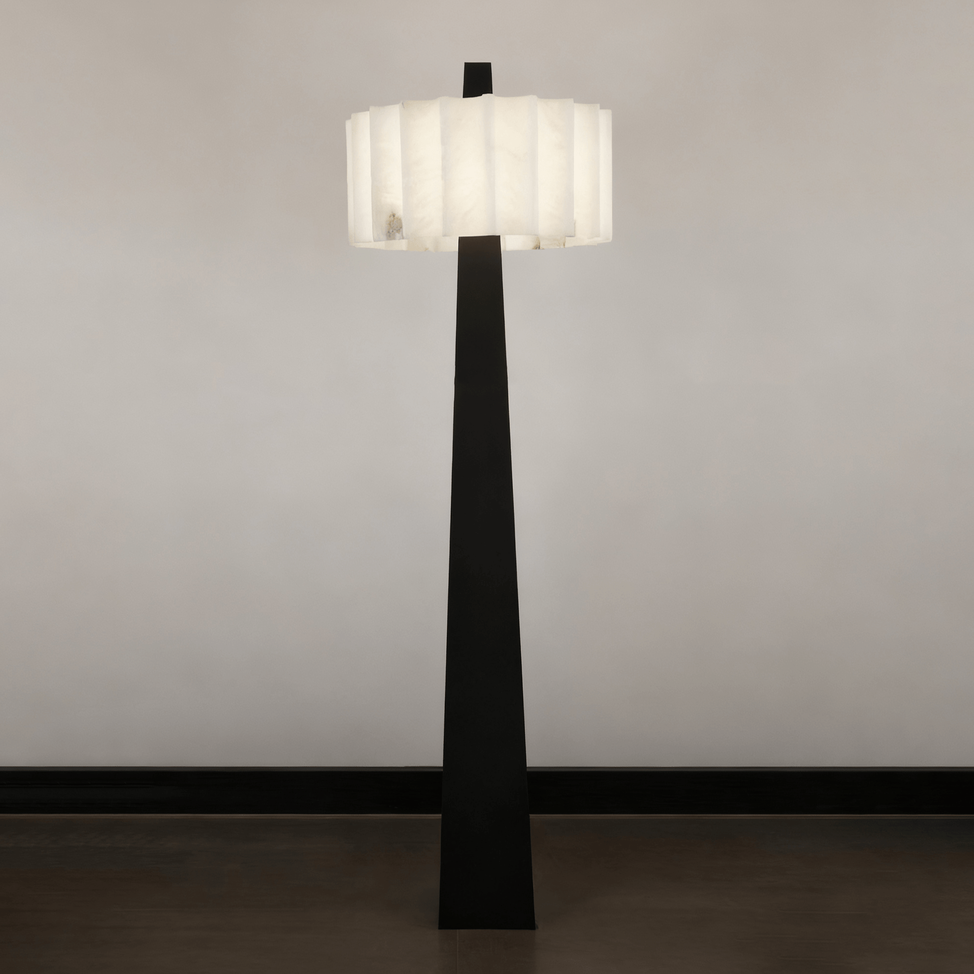 Origami Pleat Alabaster Floor Lamp-Neutral Decor