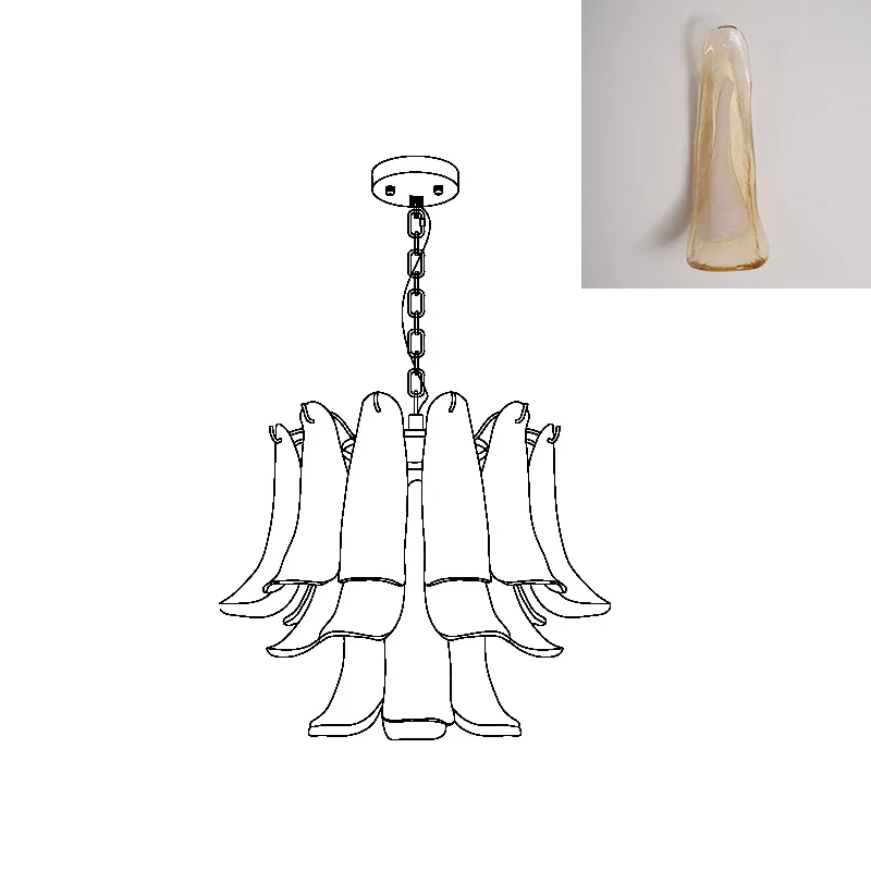 Glass Leaf Chandelier-Neutral Decor