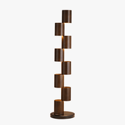 Aris Stacked Wood Tower Floor Lamp-Neutral Decor