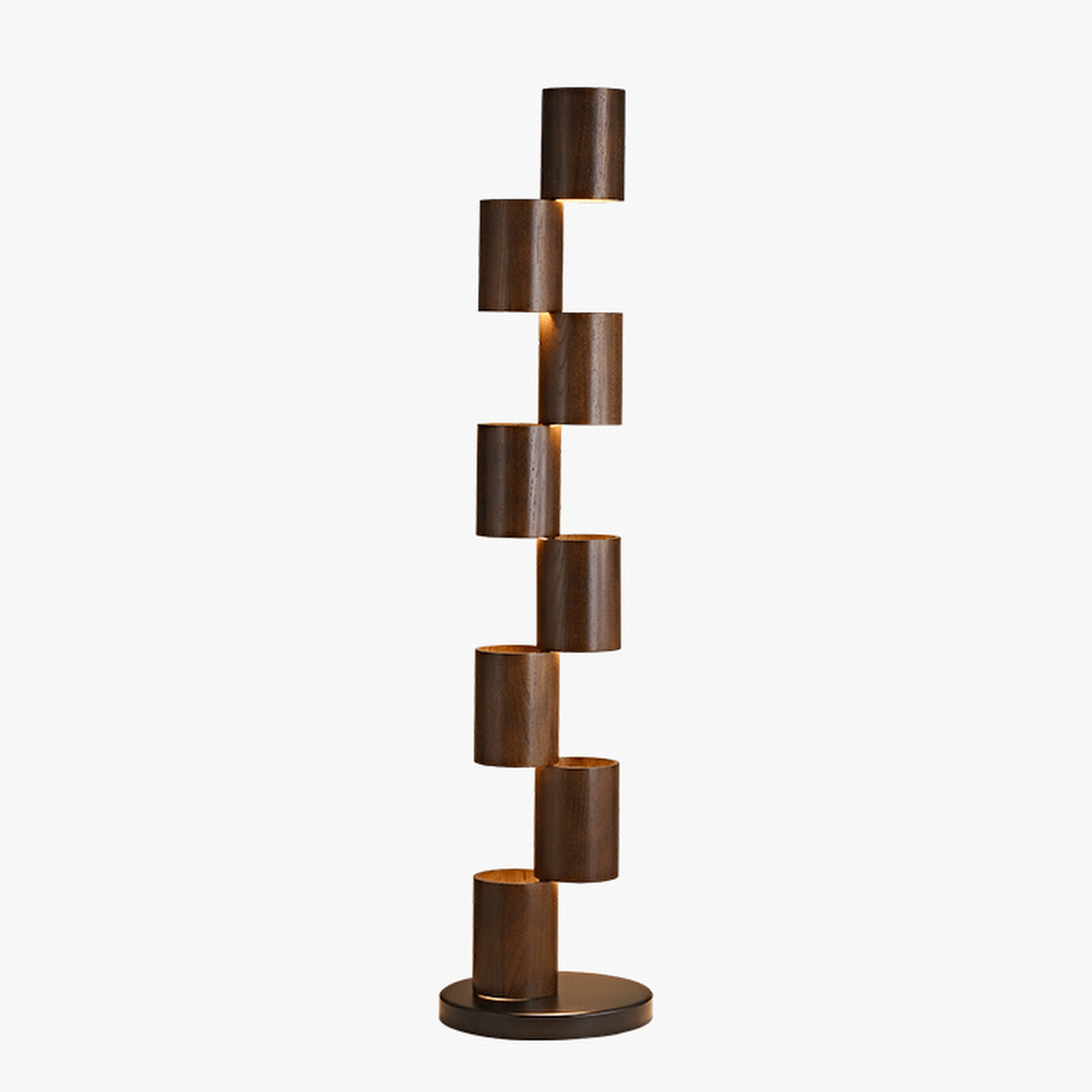 Aris Stacked Wood Tower Floor Lamp-Neutral Decor