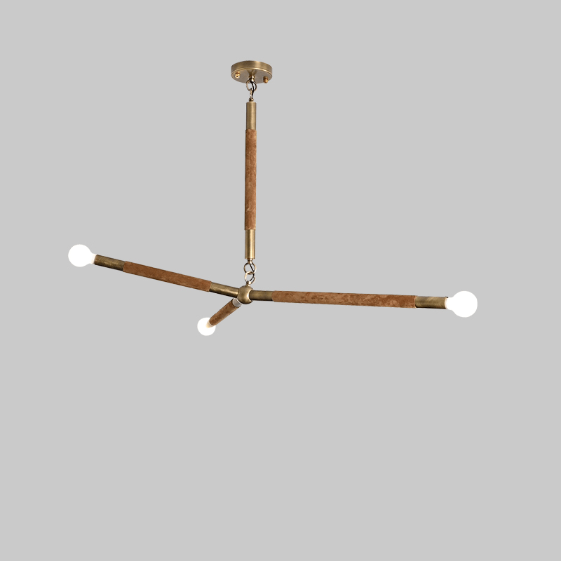 Arthur Modern Brass Wrapped Linear Chandelier-Neutral Decor