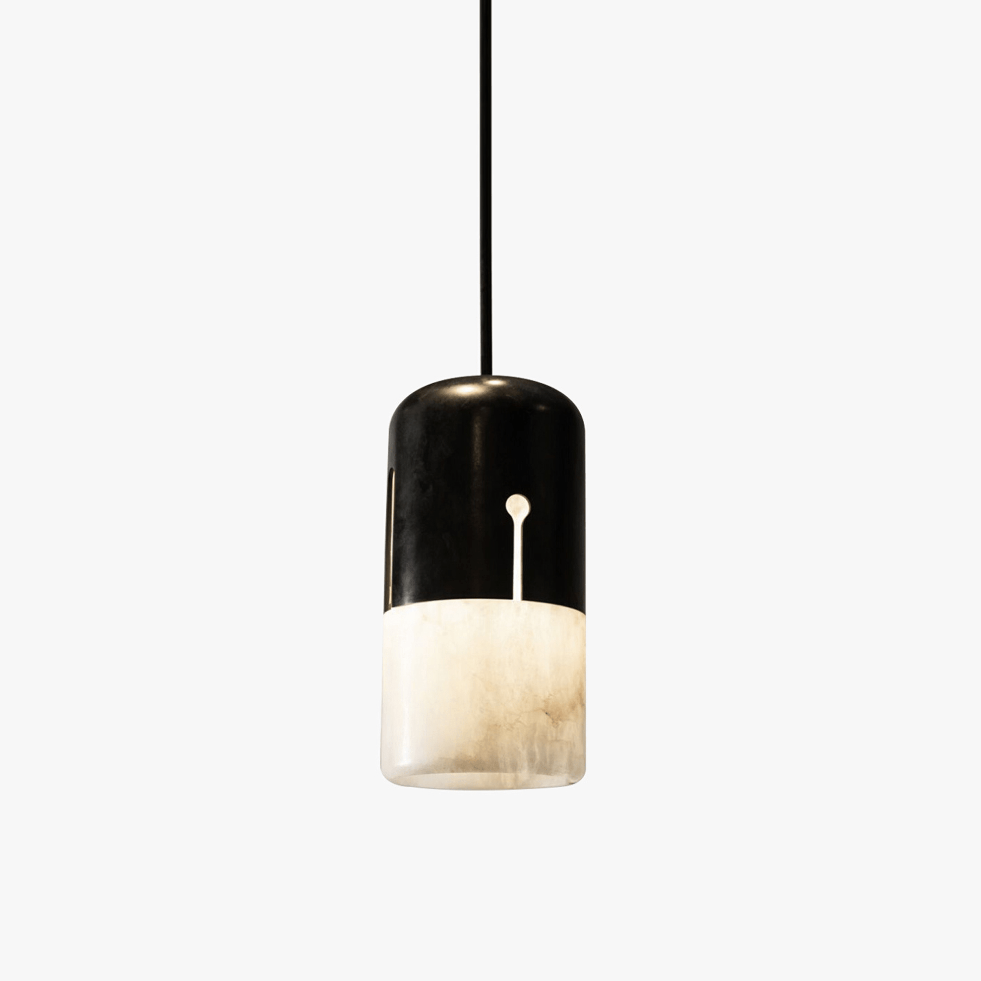Silas Alabaster Duotone Capsule Pendant Lamp-Neutral Decor