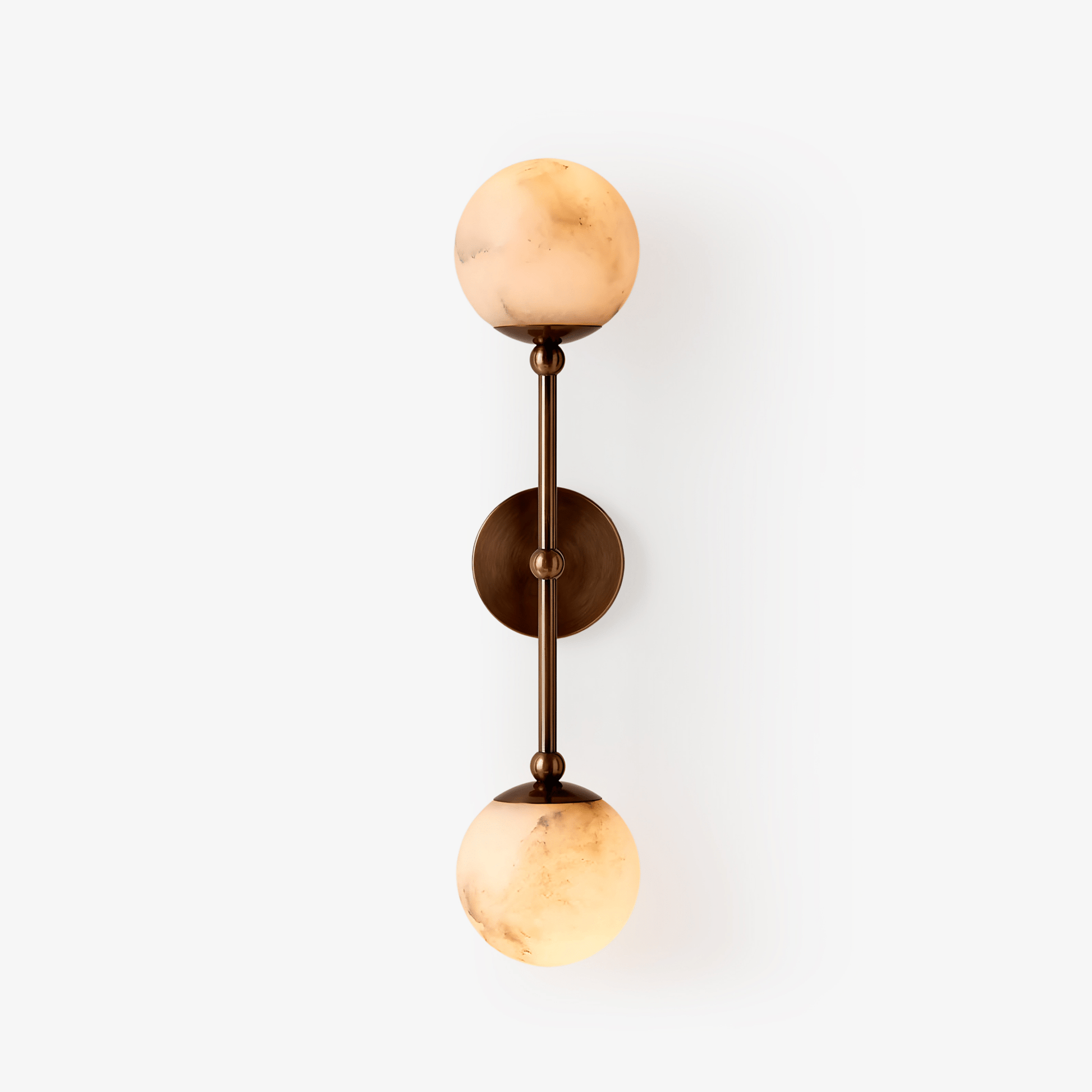 Gaia Twobody Celestial Double Alabaster Sconce-Neutral Decor
