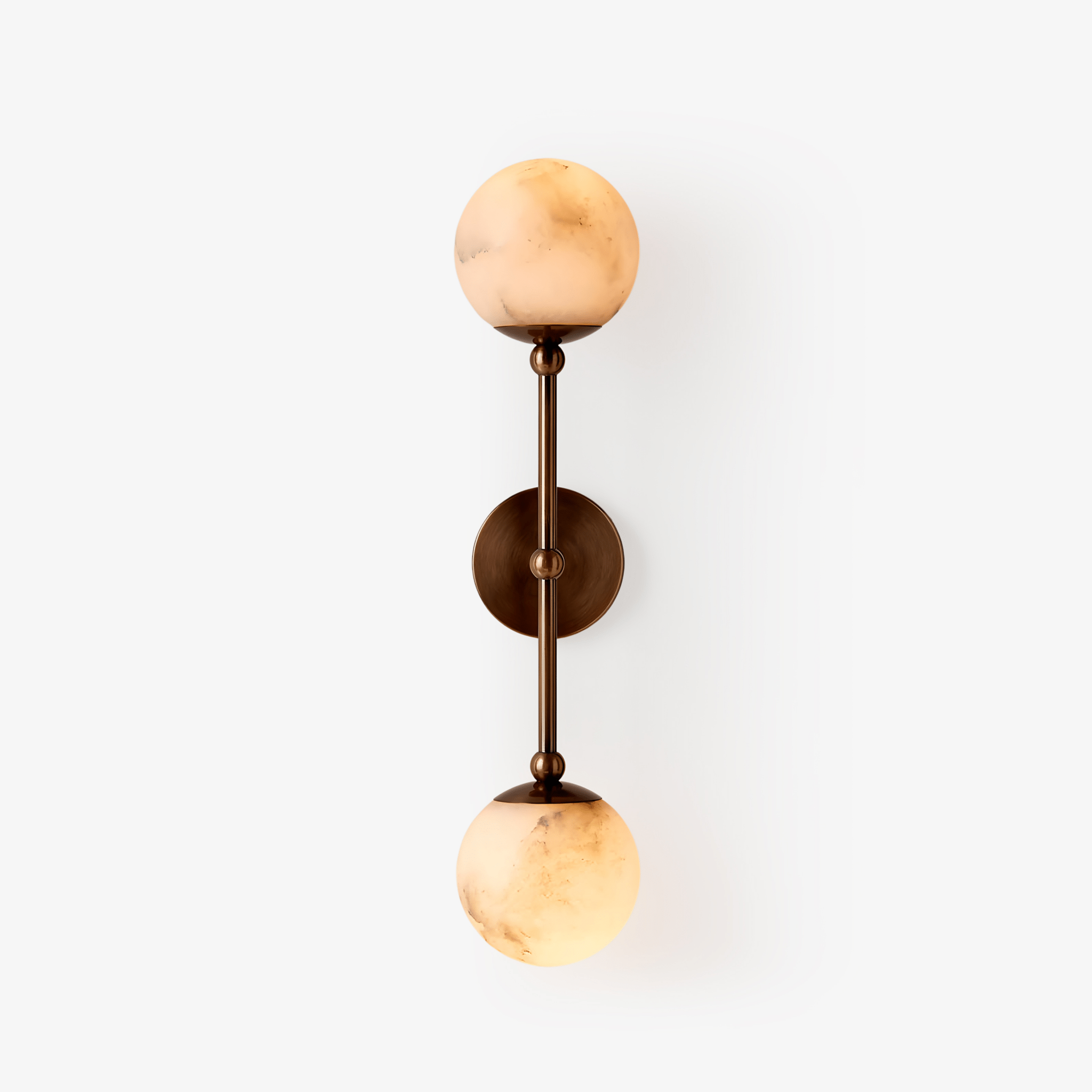 Gaia Twobody Celestial Double Alabaster Sconce-Neutral Decor