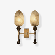 Mila Vintage Alabaster Double Sconce-Neutral Decor