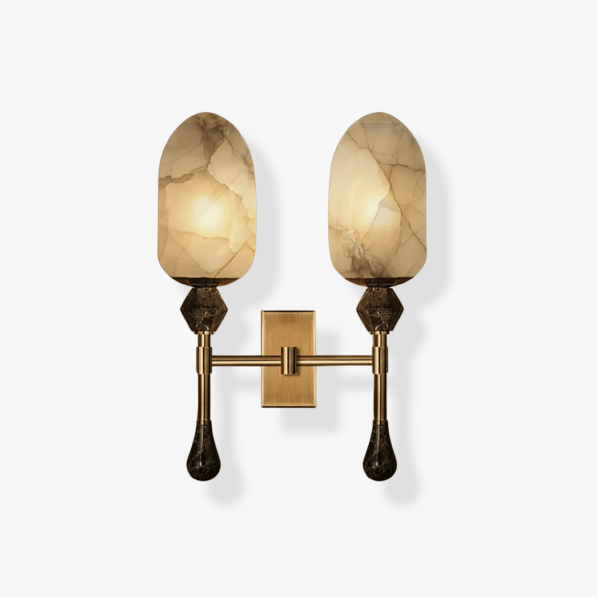 Mila Vintage Alabaster Double Sconce-Neutral Decor