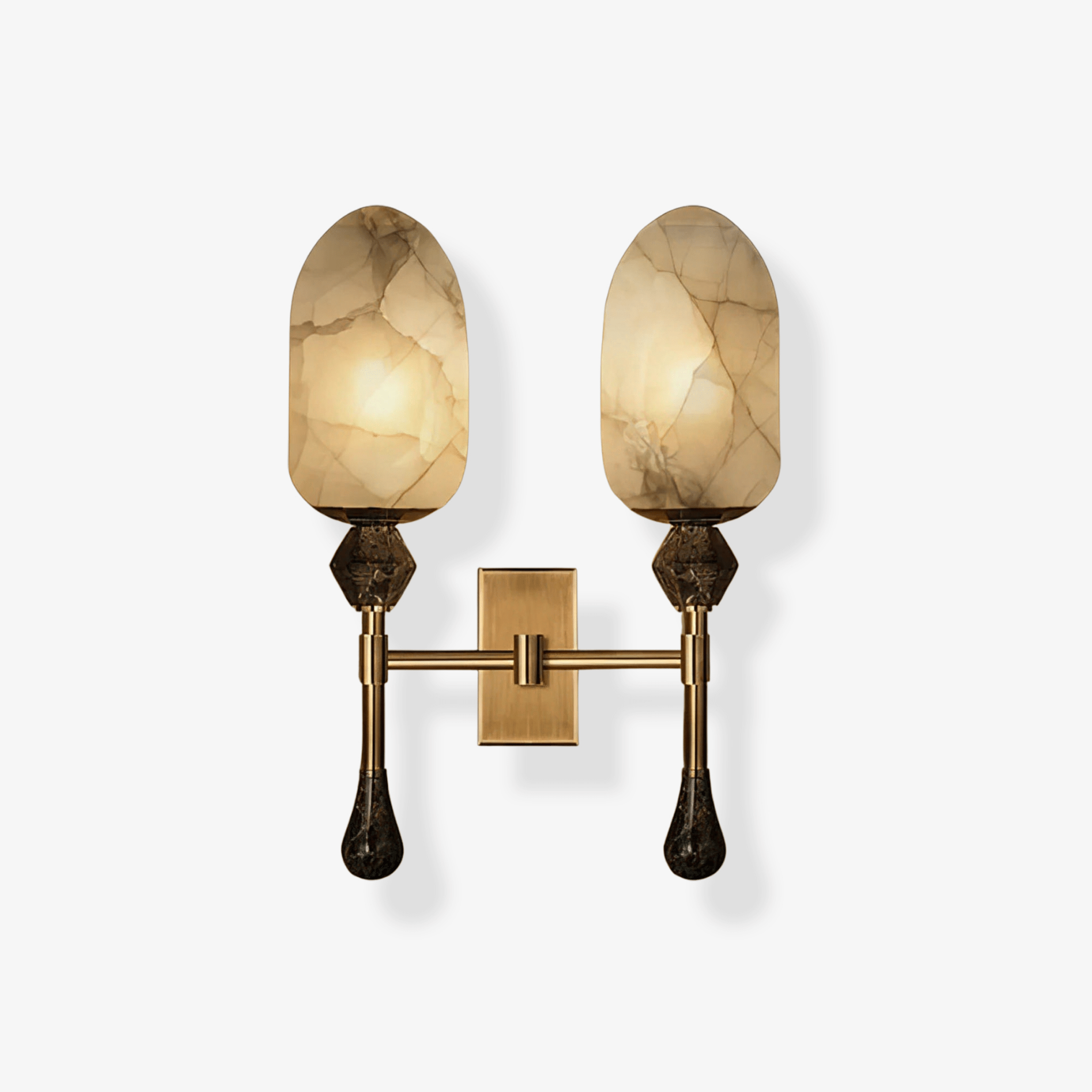 Mila Vintage Alabaster Double Sconce-Neutral Decor