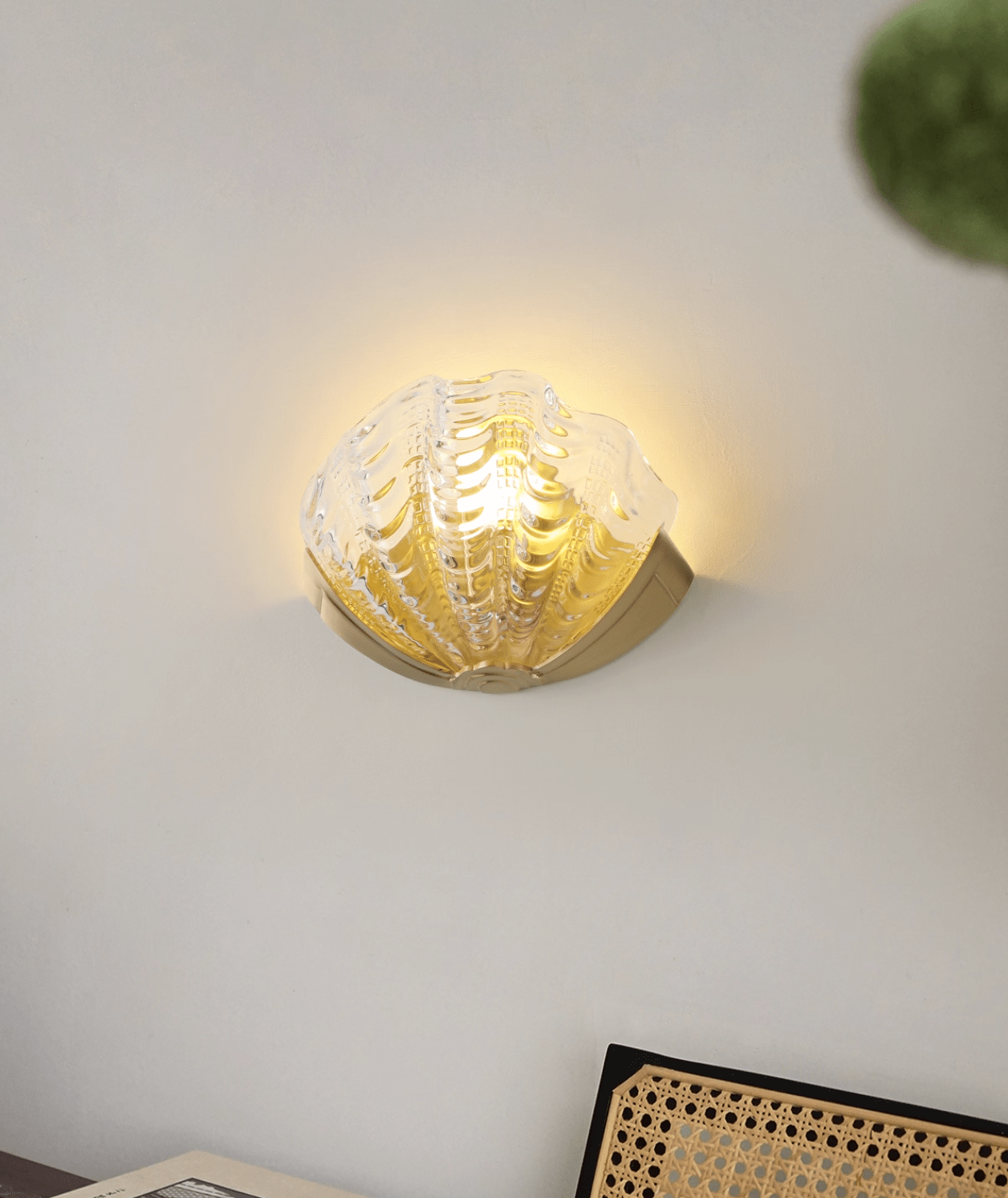 Nico Art Deco Glass Scallop Wall Light-Neutral Decor