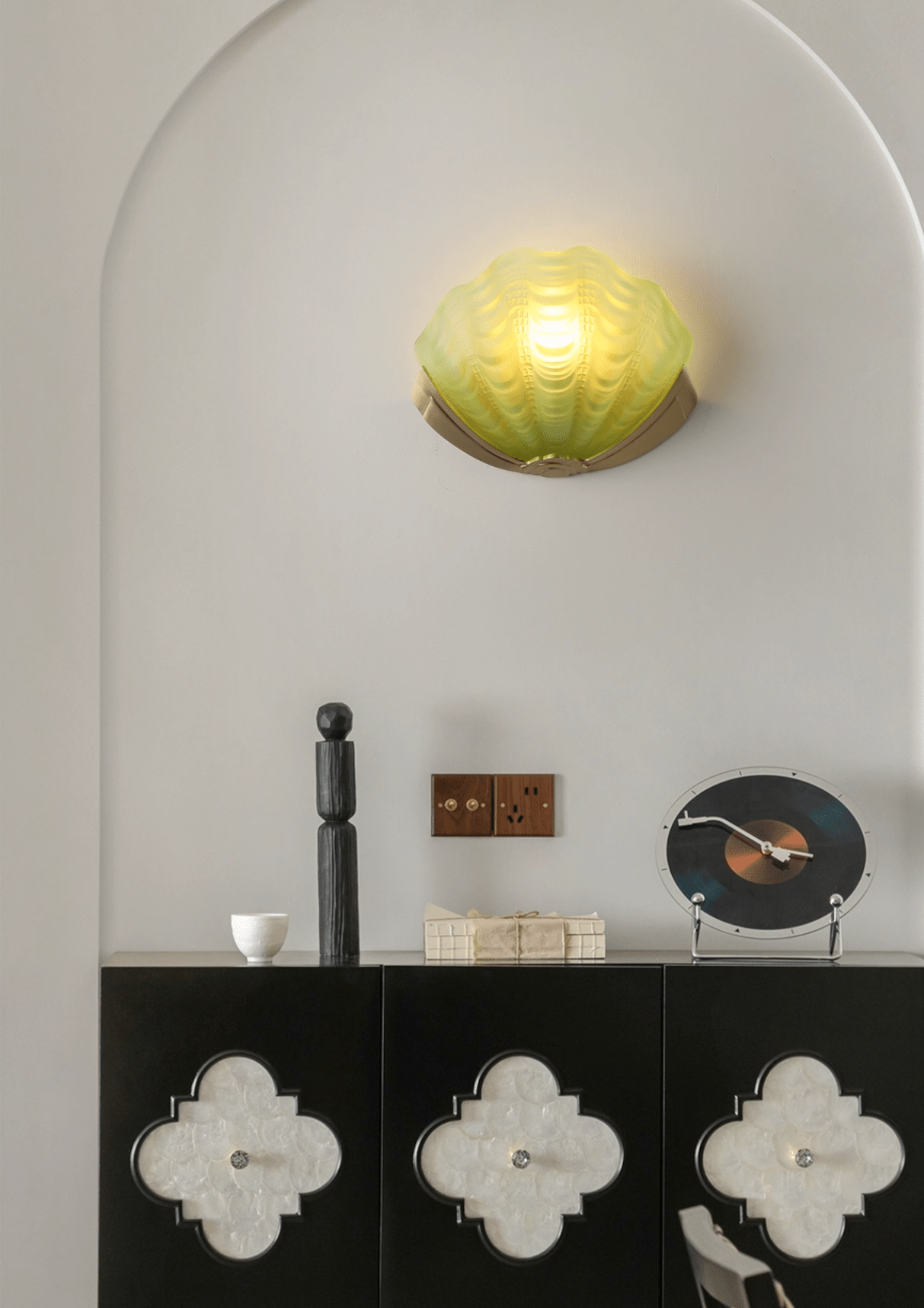 Nico Art Deco Glass Scallop Wall Light-Neutral Decor