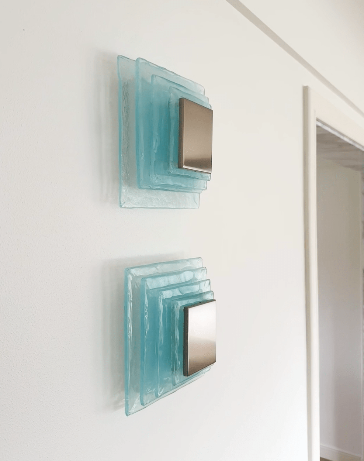 Cleo Glass Water Cube Cascade Sconce-Neutral Decor