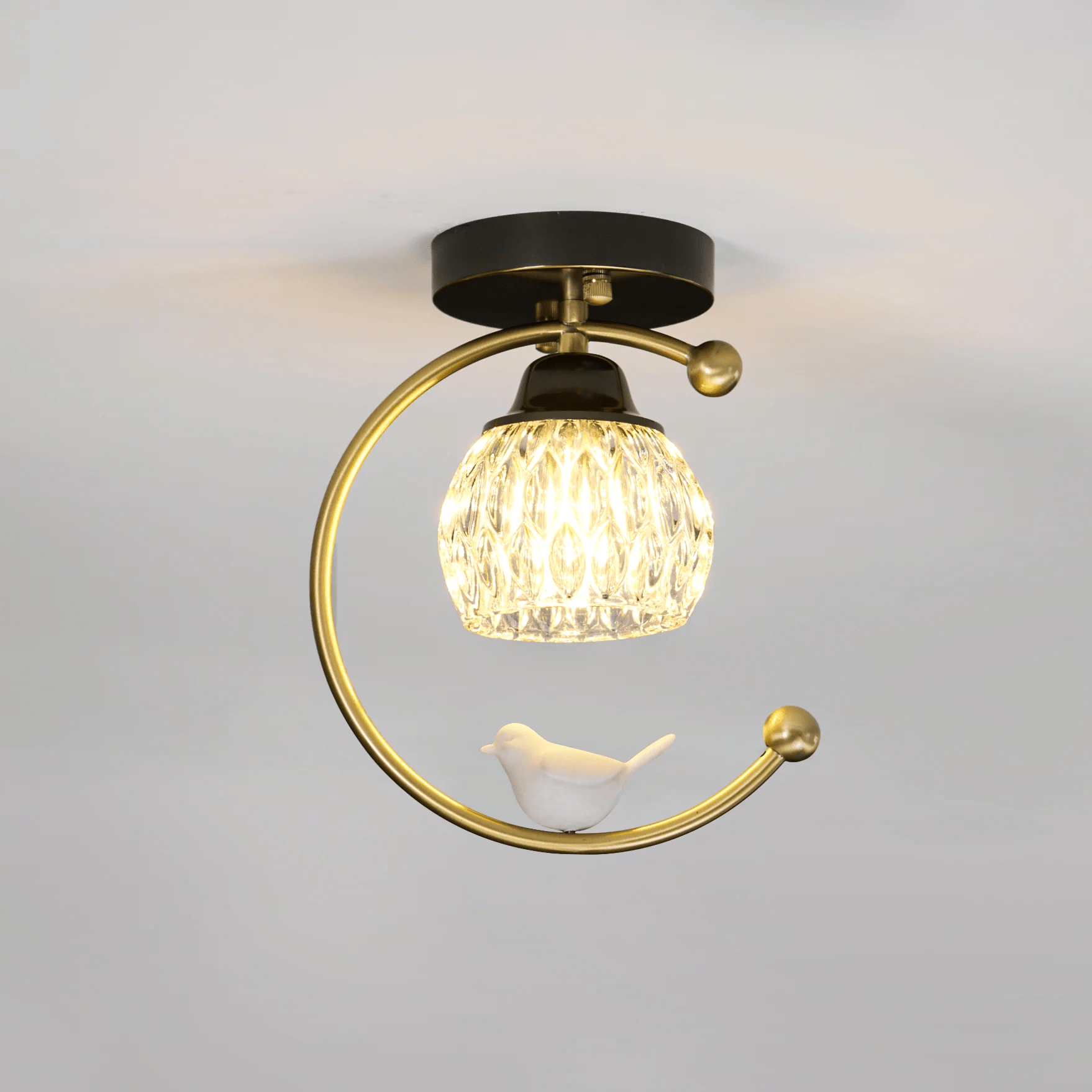 Otis Linearo Artistic Ceramic Bird Ceiling Light-Neutral Decor