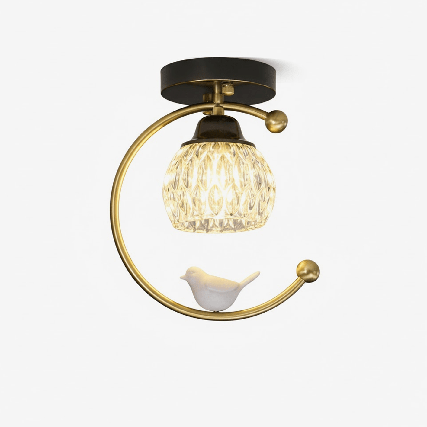 Otis Linearo Artistic Ceramic Bird Ceiling Light-Neutral Decor