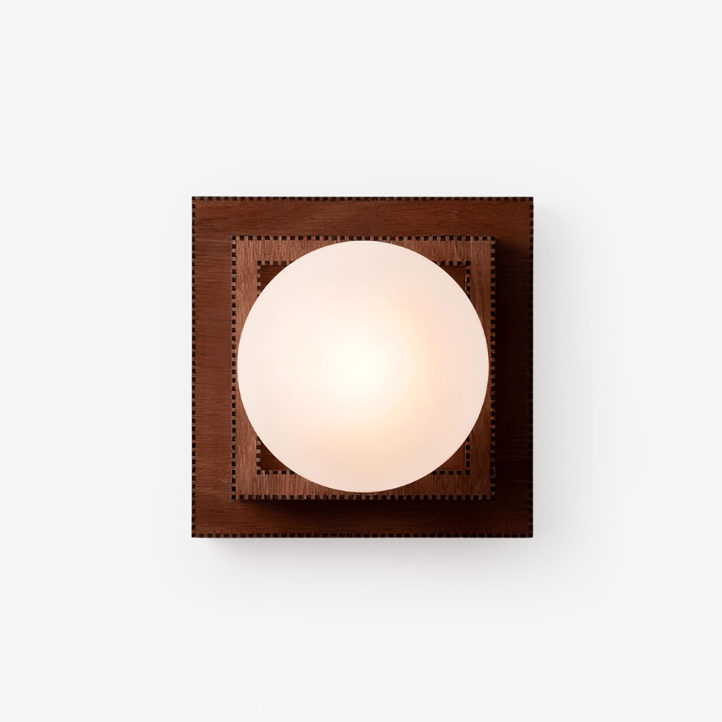 Luna Wood Layered Globe Wall Lamp-Neutral Decor
