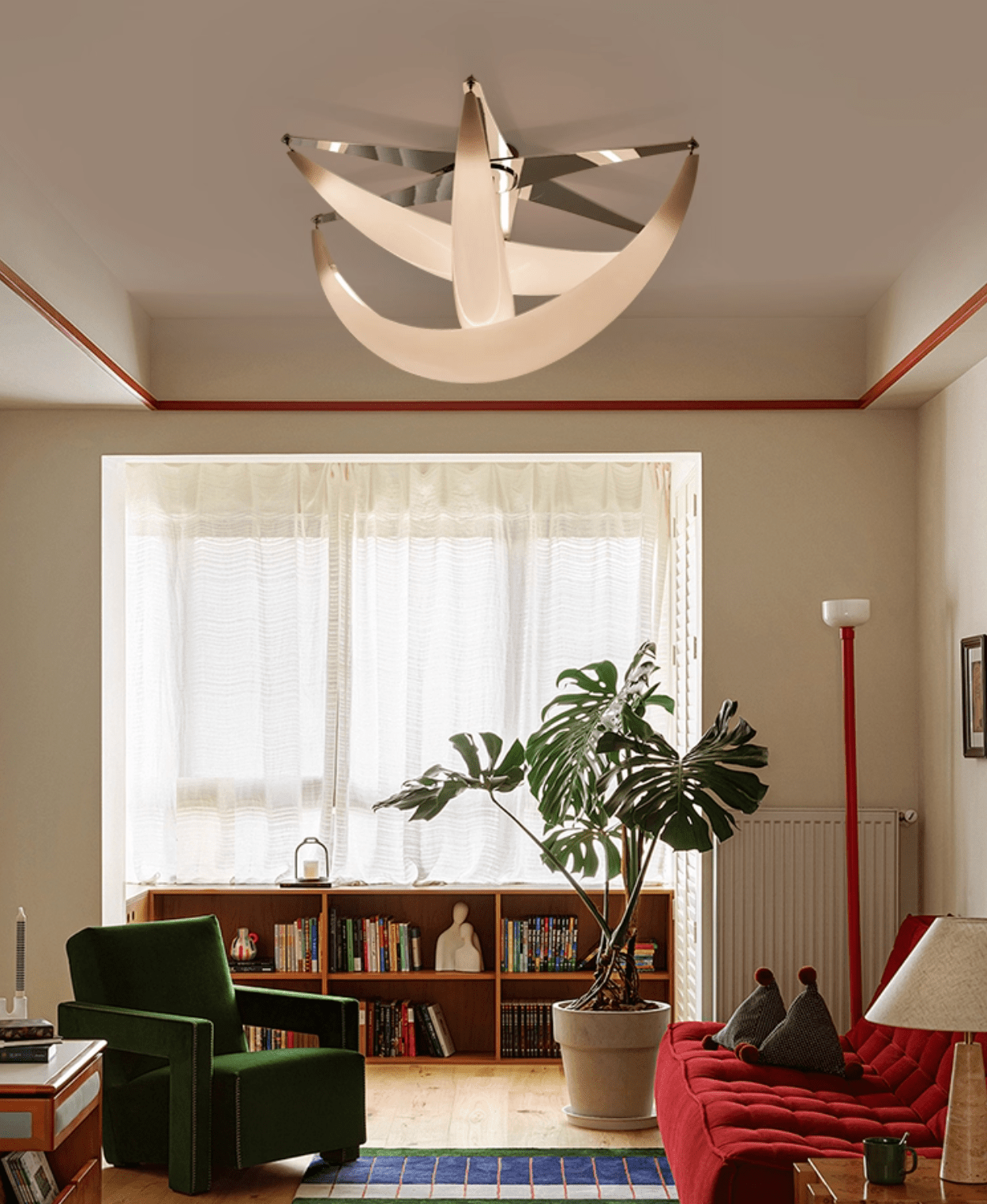 Maia Contemporary White Resin Ceiling Lamp-Neutral Decor